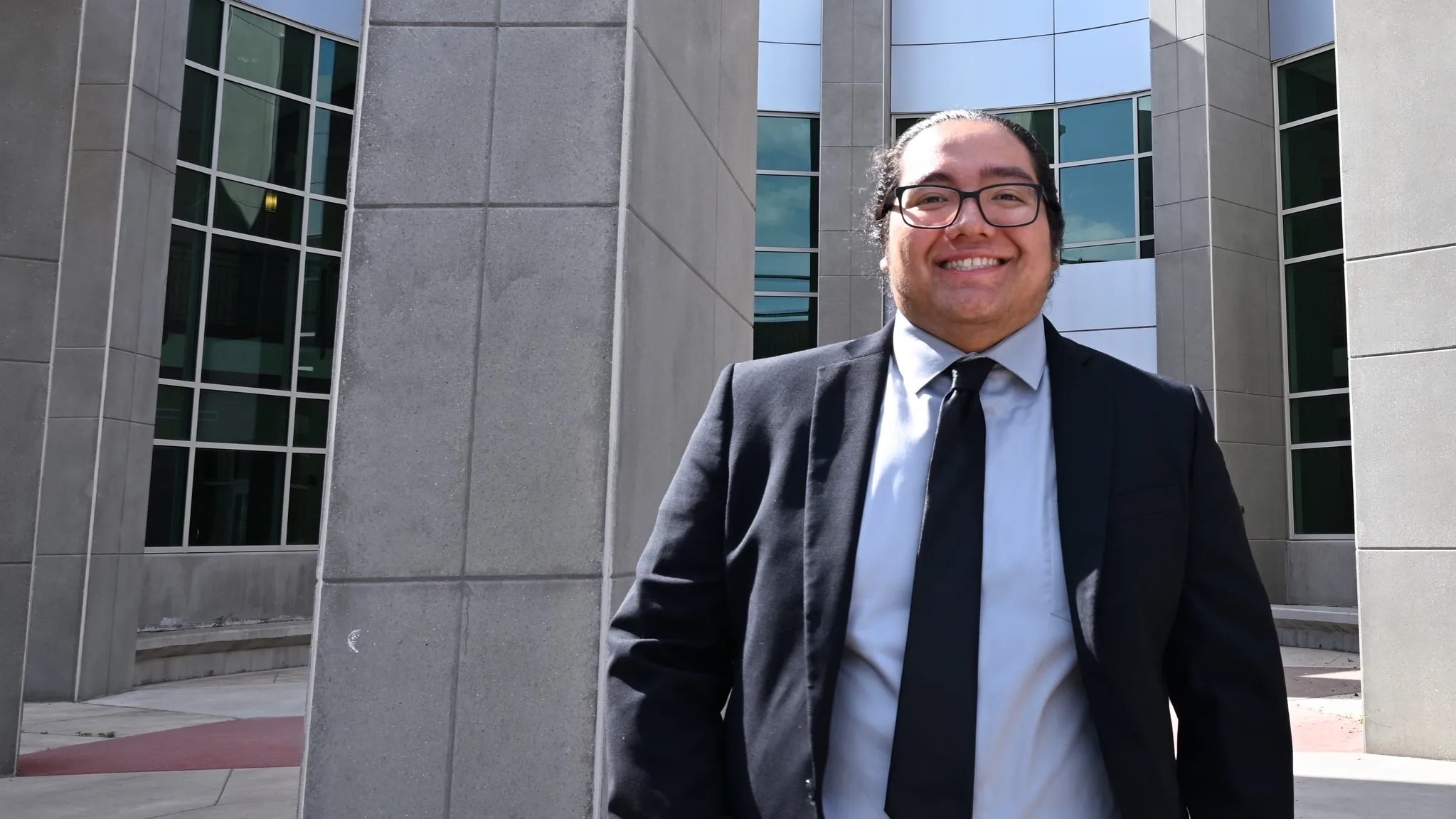 Law student Dosa Nappo is a member of the Shoshone-Bannock tribes in Fort Hall, ID. He is pictured Thursday, June 19, 2025 at the Tribal Business Center, which houses the Shoshone-Bannock Tribal Court and legal offices.  