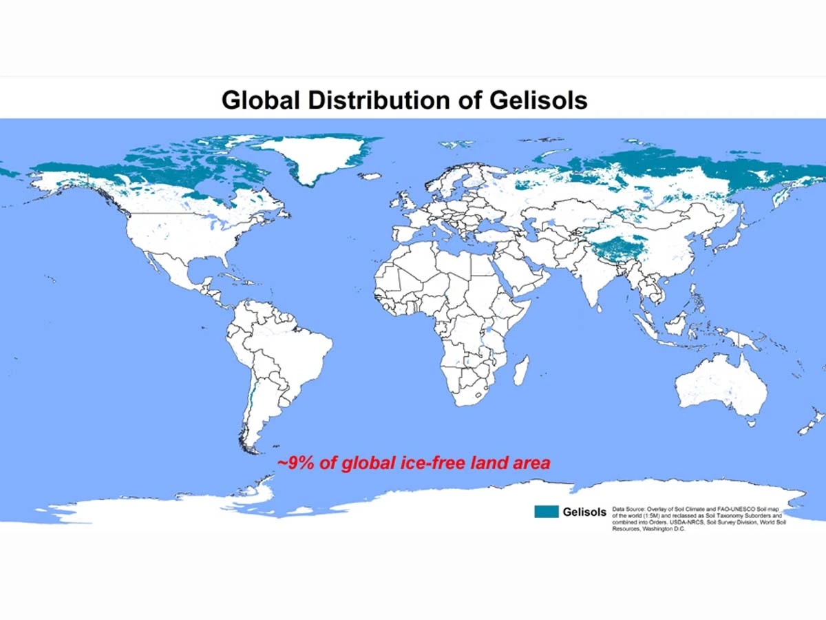 A map of a global distribution of gelisols