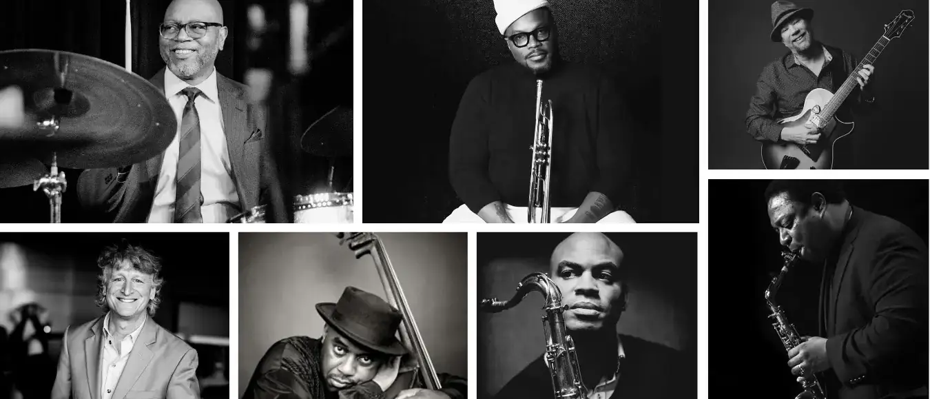 Black and white collage of SOMETHING ELSE! band