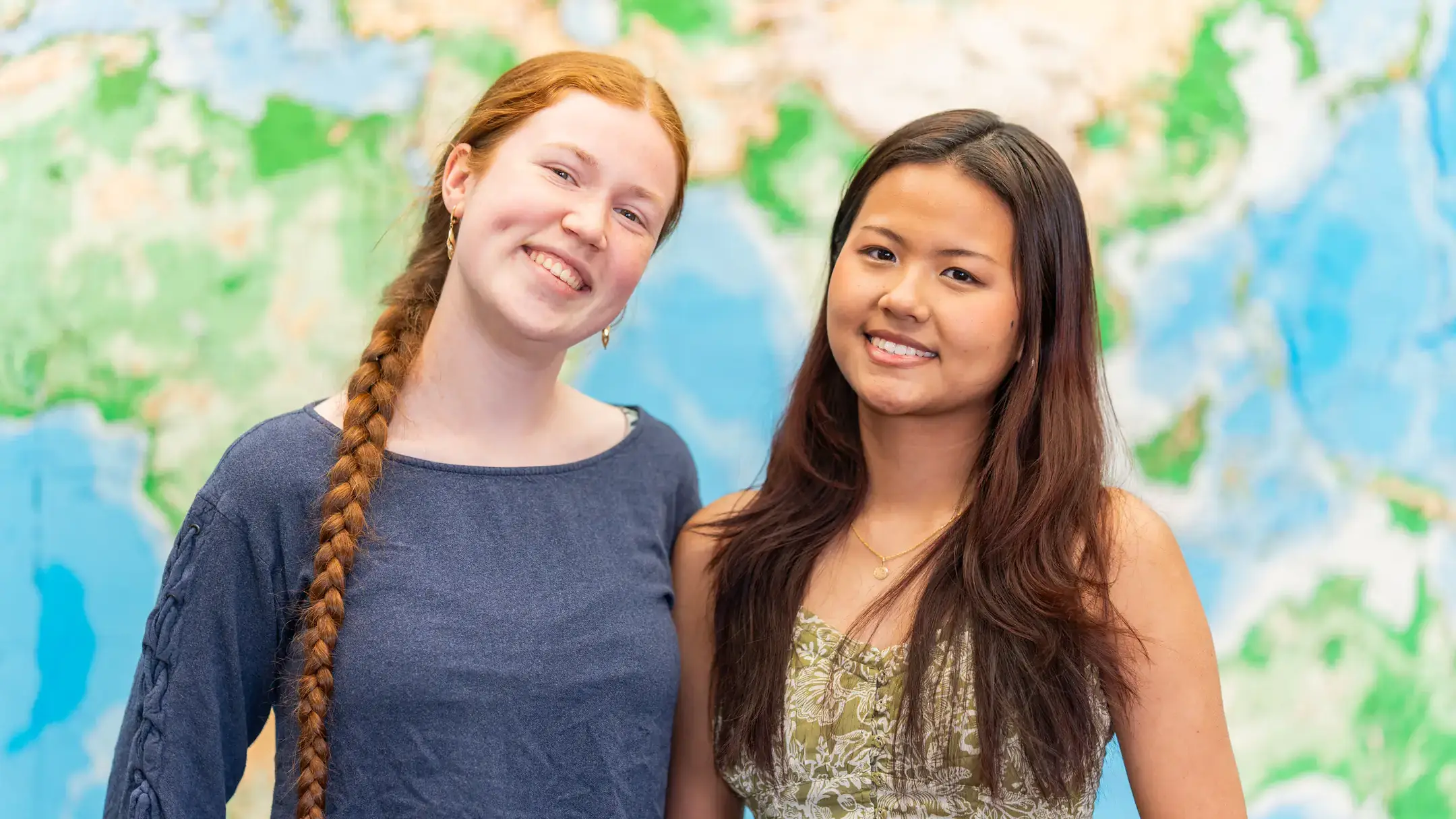 Students Mataya Dillon (left) and Leika Devi are pictured at The Martin Institute in the Administration Building on Tuesday, May 12, 2026. They were among the delegation of other U of I students that traveled to New York City to visit the United Nations as part of a two-semester international studies course at University of Idaho’s Martin Institute. The course gives students a foundation in global politics and diplomacy as student envoys wrestle with topics of peace, security and human rights, negotiating treaties and managing international crises. 