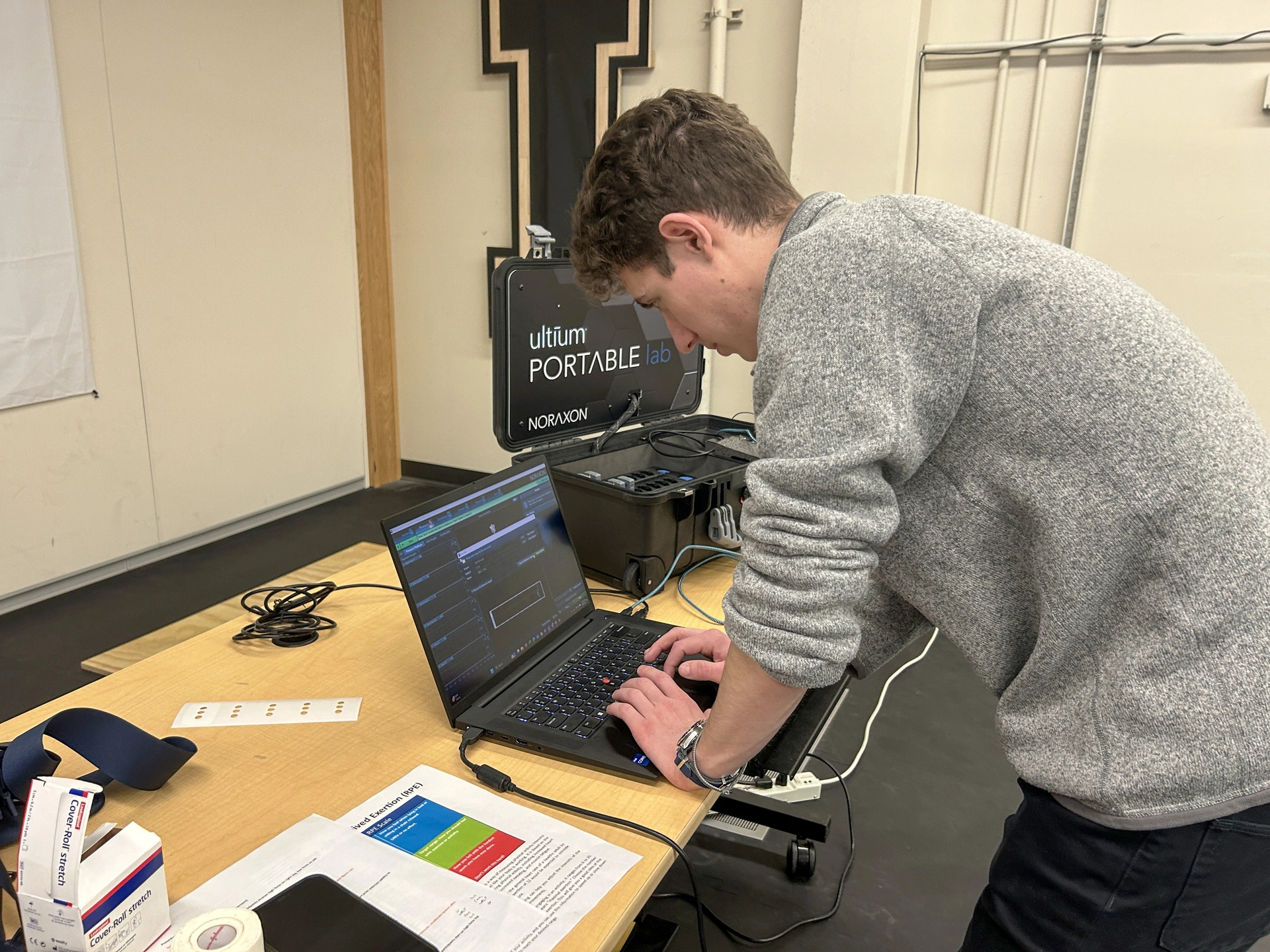 John Wadner works at a computer