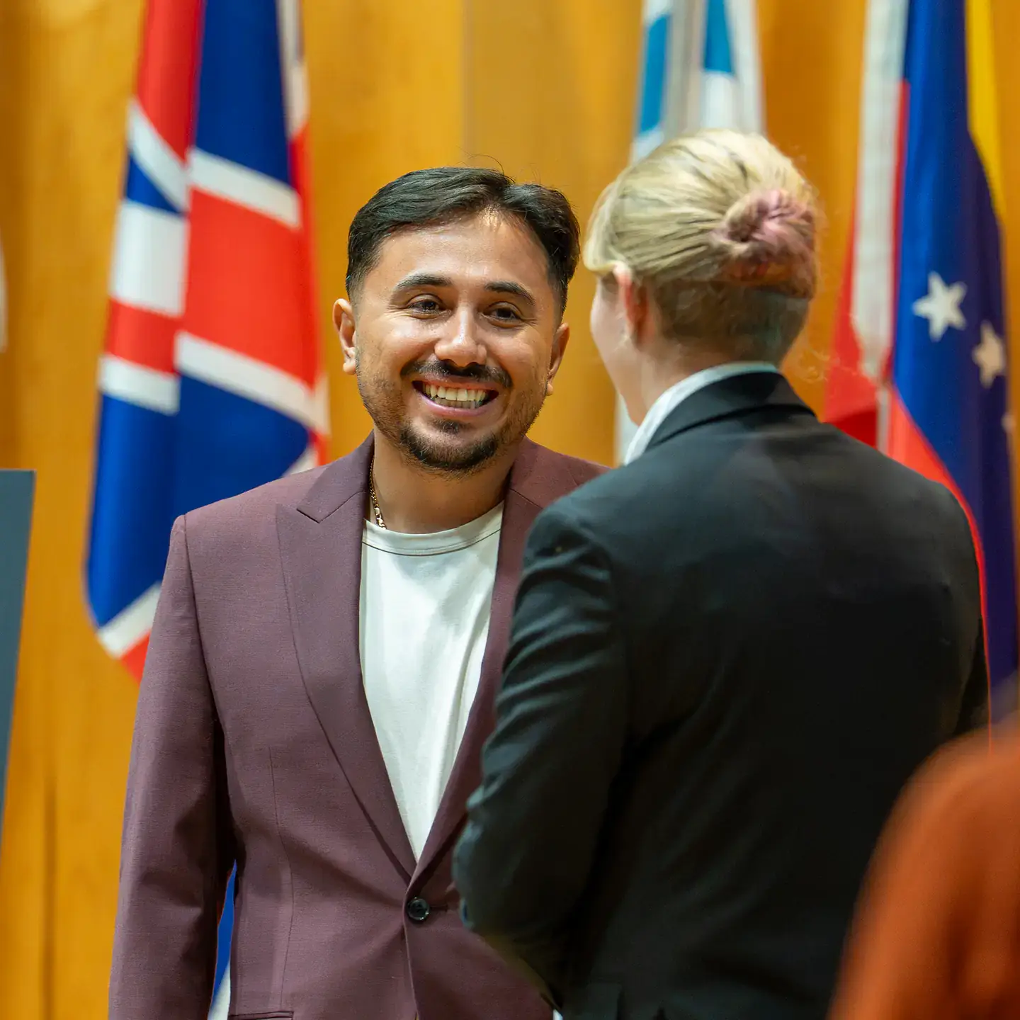 Fall 2025 Engineering Networking Night in the International Ballroom at the Pitman Center on Tuesday, October 7, 2025. Pictured is Eric Salgado of Morrison-Maierle.