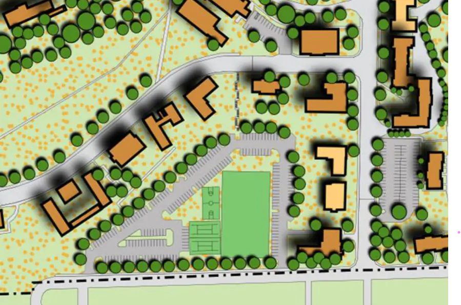 3D-rendered map of planned improvements to Targhee Hall.