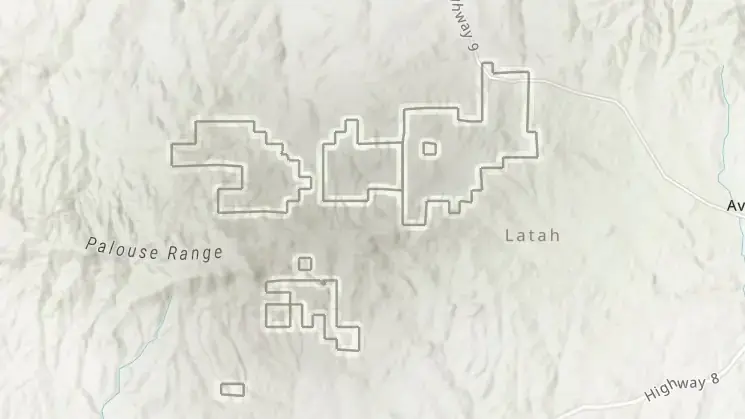 Property outlines on a digital map.