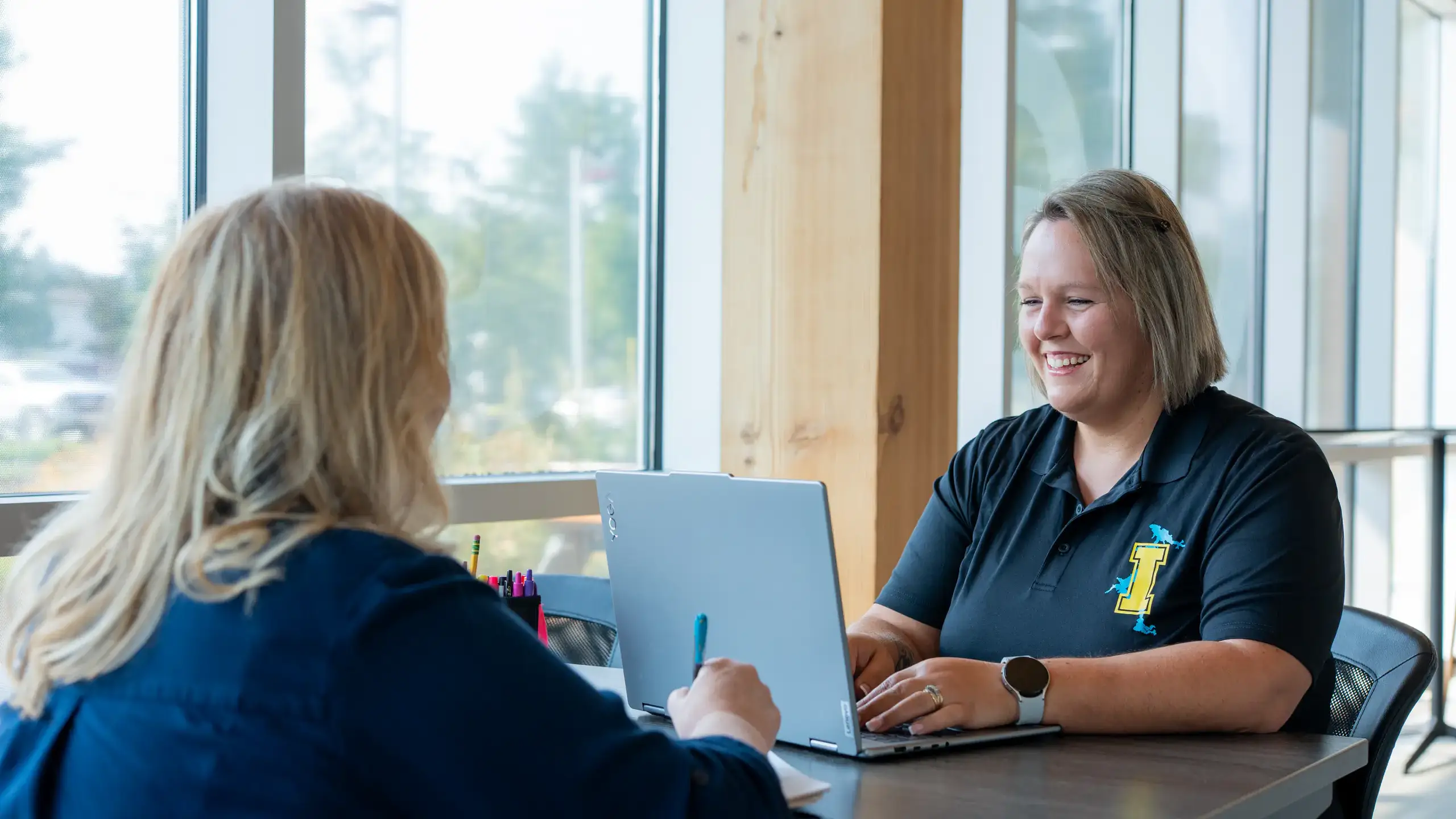 Rondah Curry (left) and Angie Presley (right), both students  in the Child Development and Early Childhood Education B.S. programs are pictured in the DeArmond Building student lounge at the University of Idaho Coeur d'Alene campus on Wednesday, September 10, 2025.