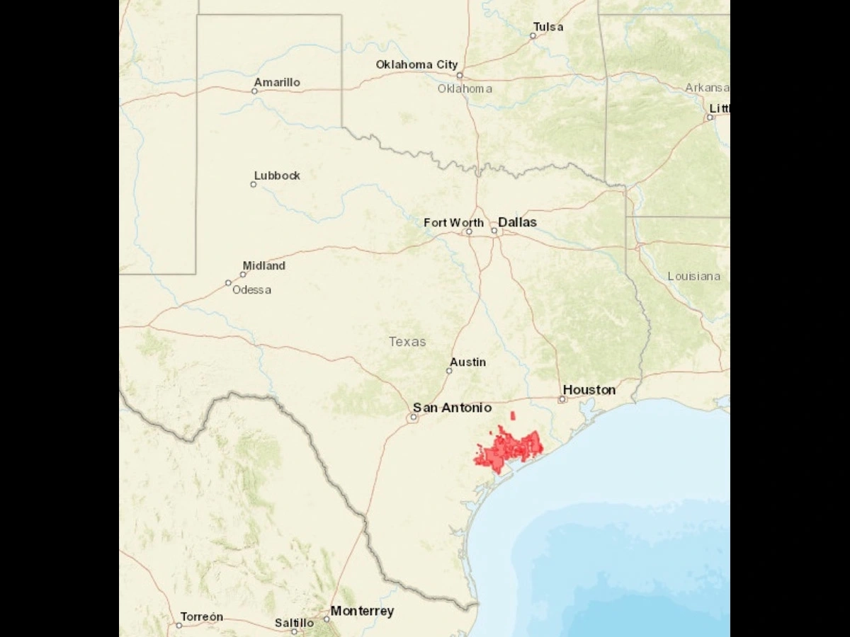 A map showing vertisols in Texas