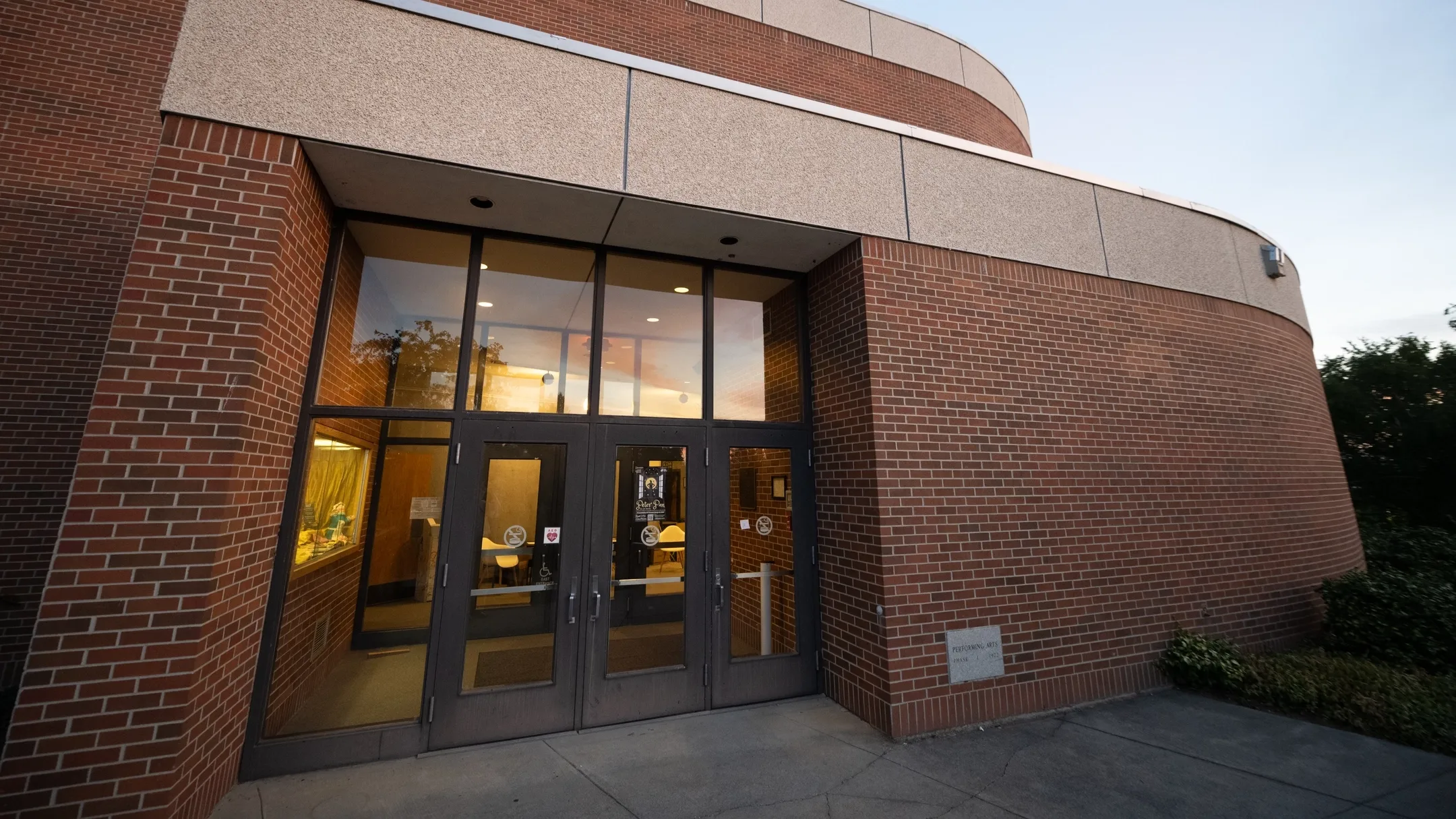 Exterior photography of the Hartung Theater.