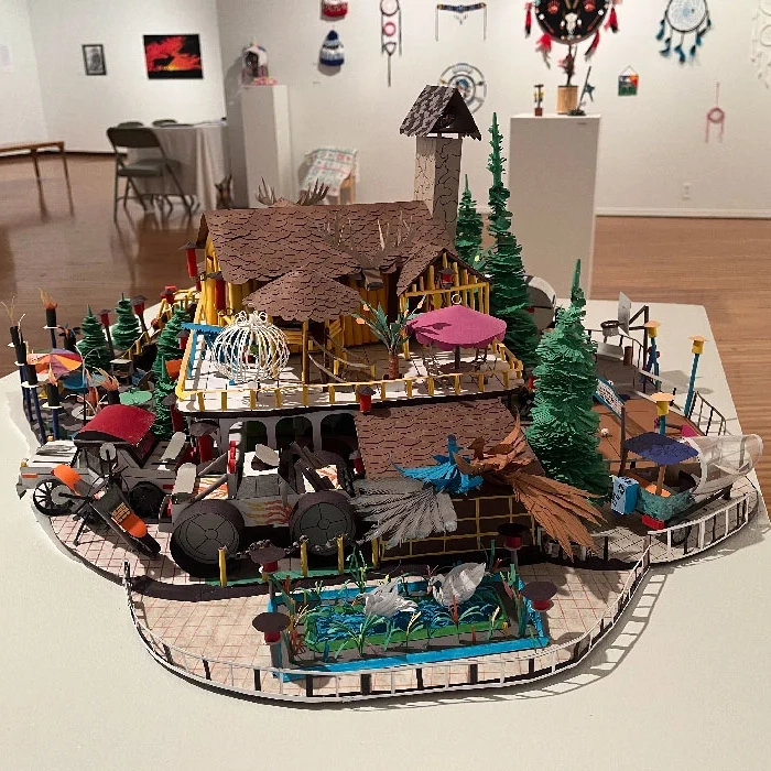 3d model of a resort made out of paper