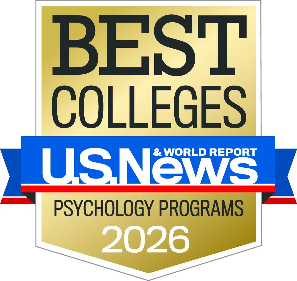 2026 Best Colleges badge from US News and World Report - Best Psychology Programs 2026. Full color, JPG file, CMYK Mode, white background