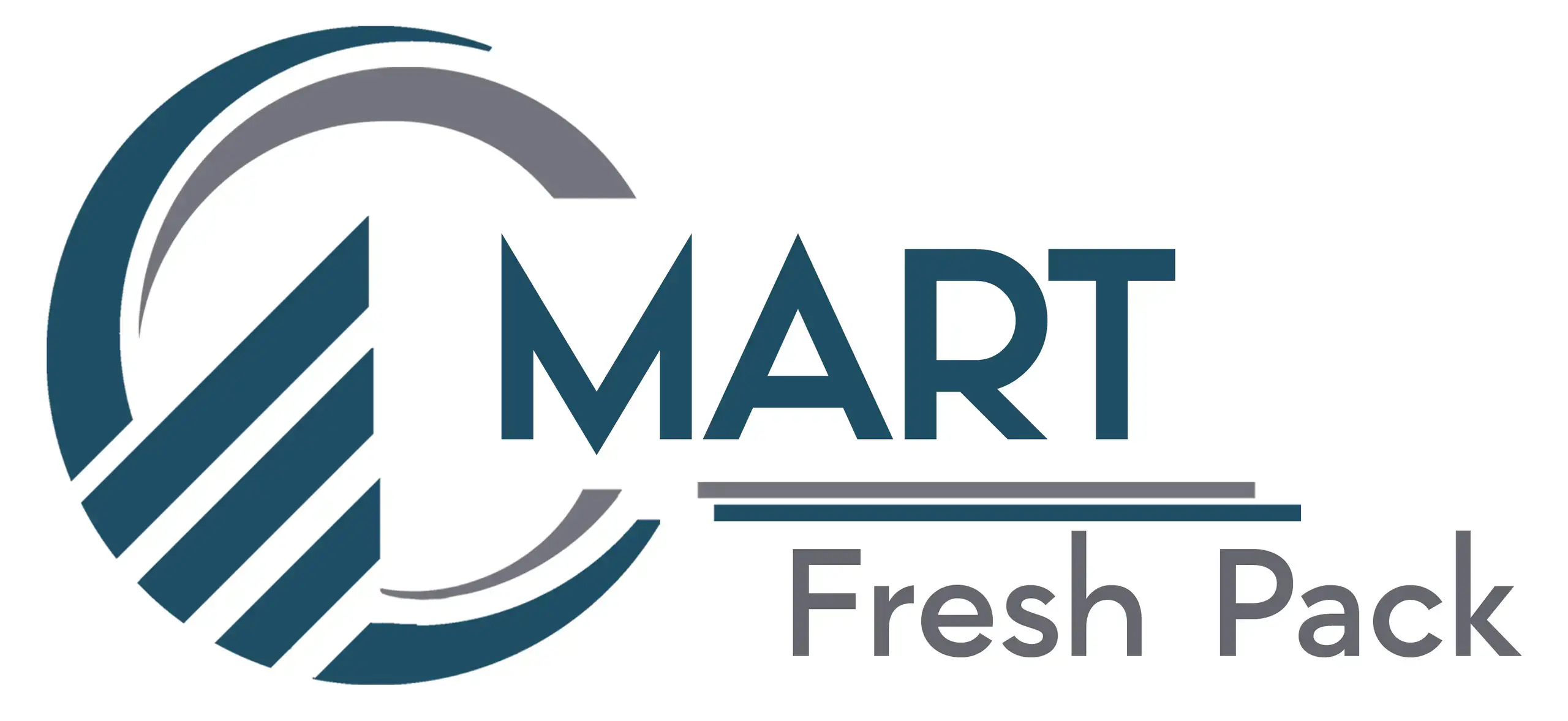 Mart Fresh Pack logo with blue MART text, gray Fresh Pack text, and a circular striped emblem