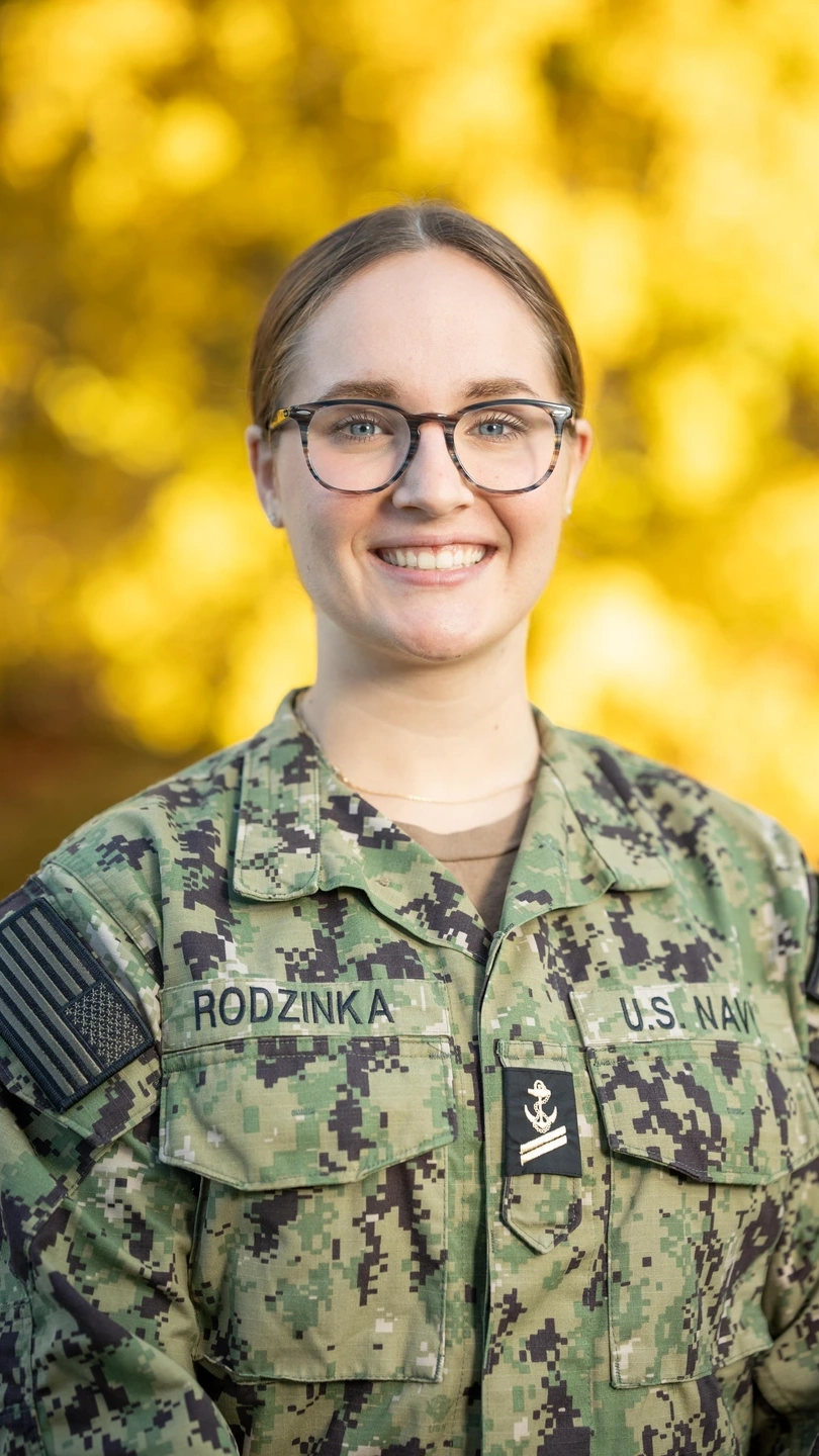 Jo Rodzinka in her NROTC uniform