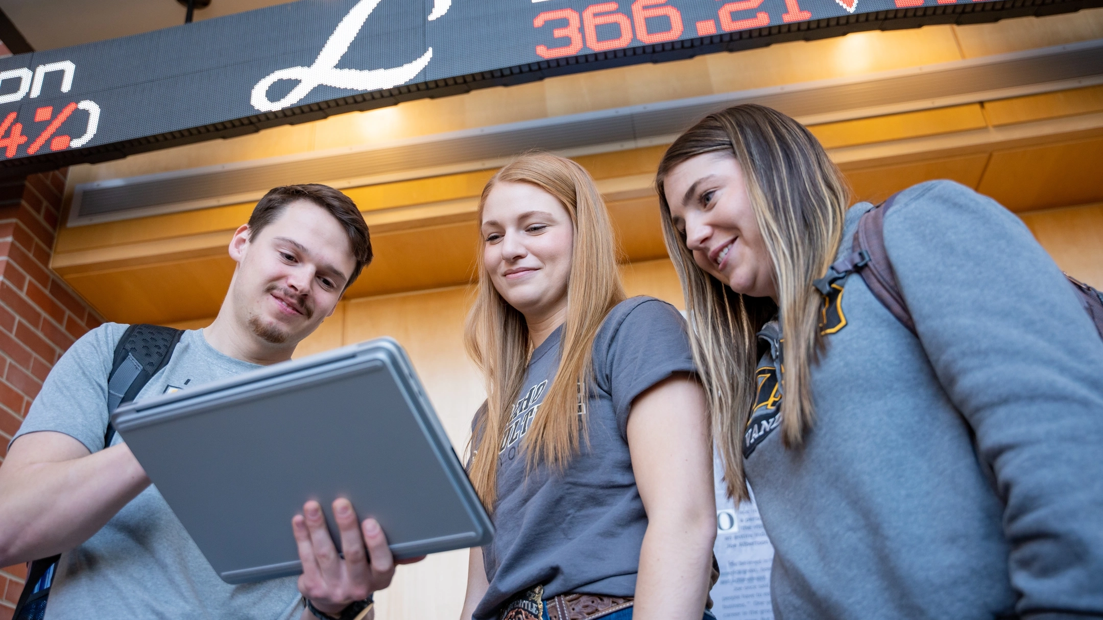 Stock photos and b-roll of AERS students in the Barker Trading Room to use for future marketing efforts.