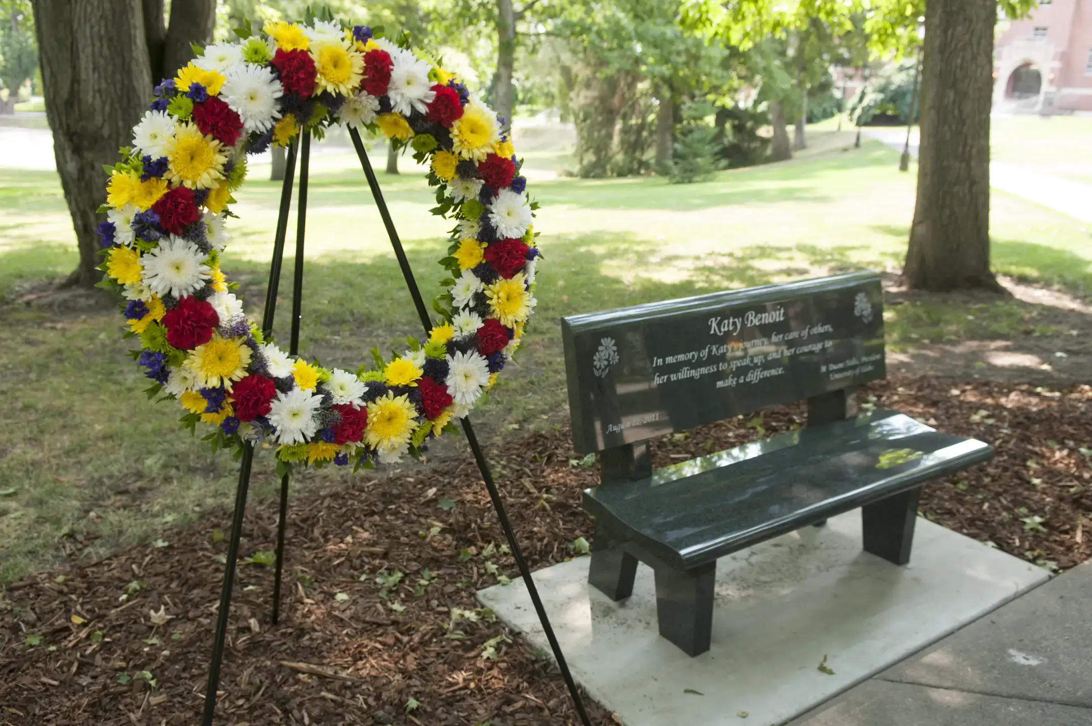 Katy Benoit bench memorial bench dedication