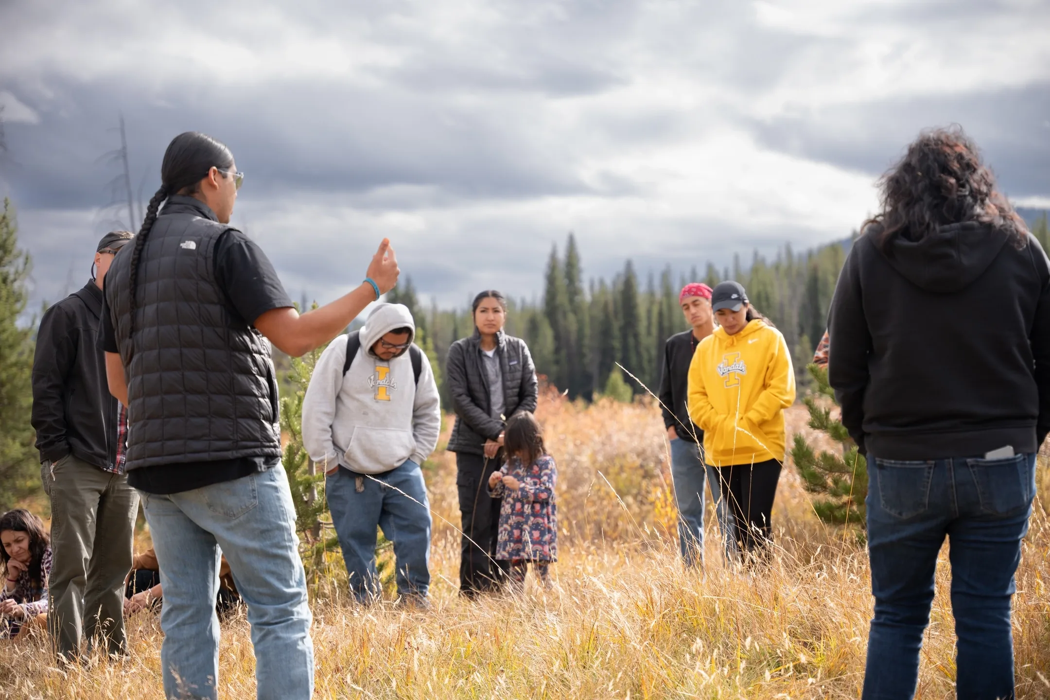 Photos of College of Education, Heath and Human Sciences Indigenous Knowledge for Effective Education Program (IKEEP) and Cultivating Indigenous Research Communities for Leadership in Education (CIRCLES) students at the McCall Outdoor Science School (MOSS) campus.