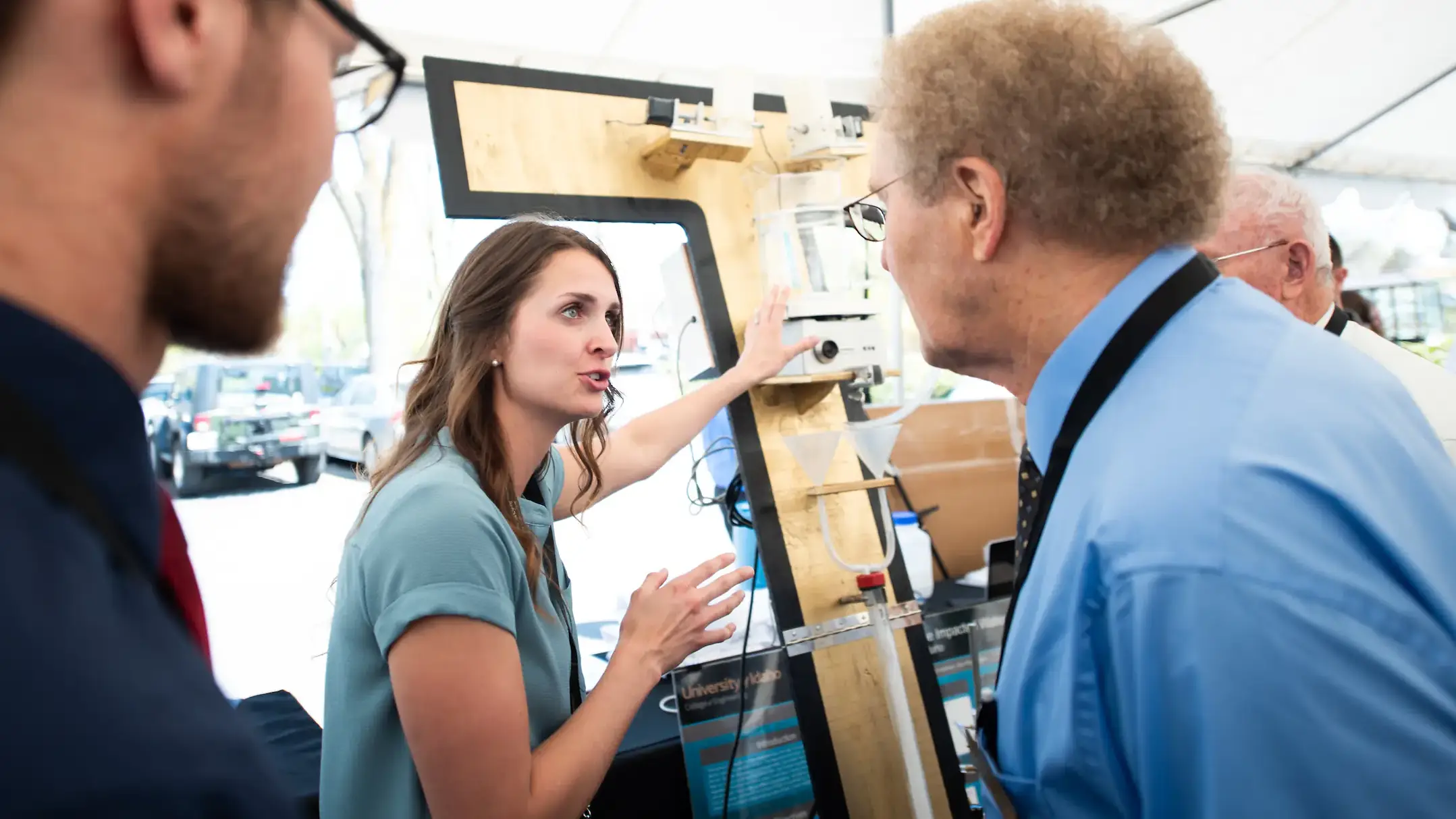 Student demonstrating project to EXPO Judges