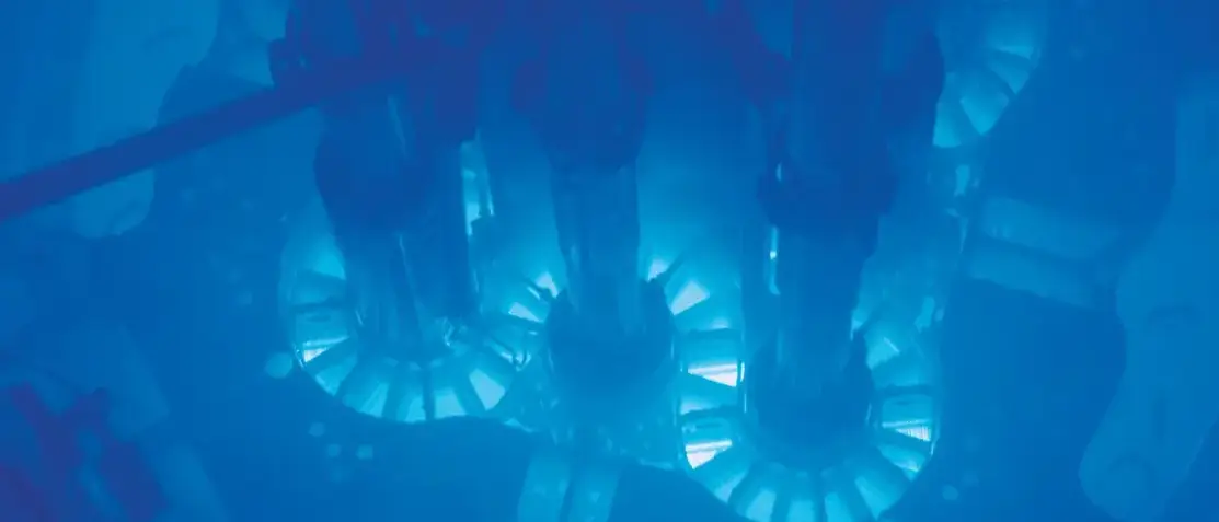Bright blue nuclear reactor