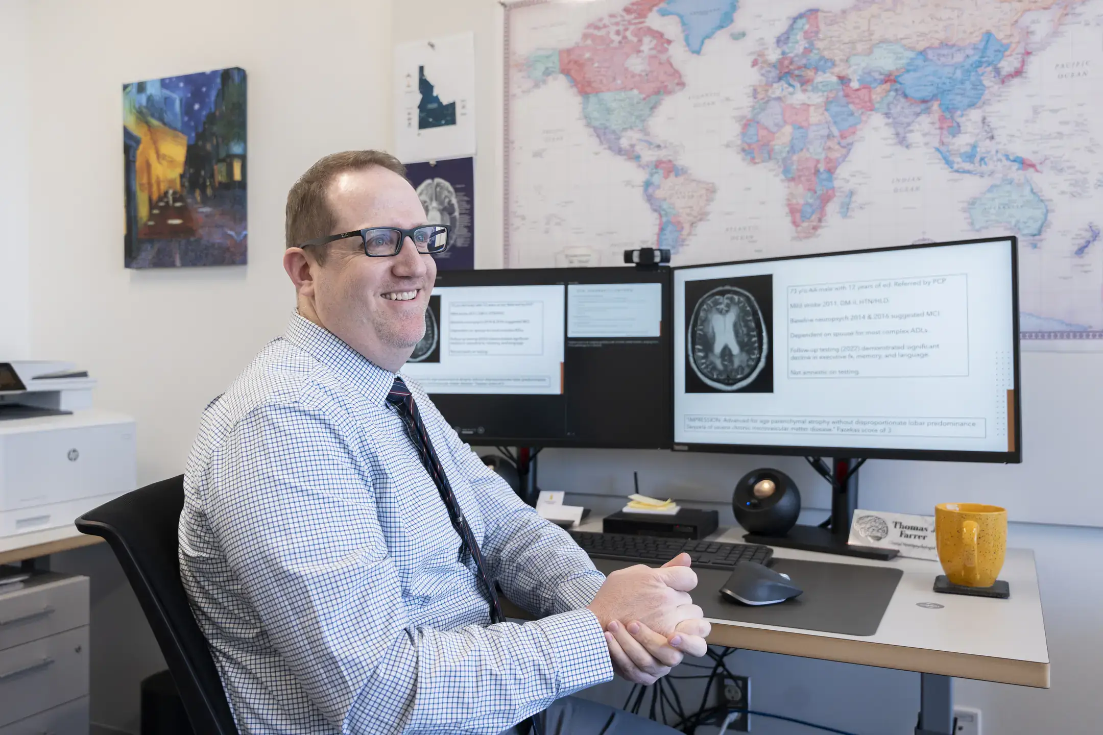 Professor Thomas Farrer lectures about dementia