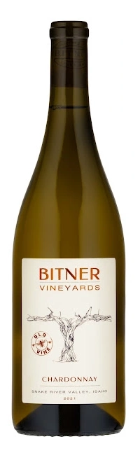 A bottle of Old Vine Chardonnay ’21 by Bitner Vineyards, Caldwell, Idaho.