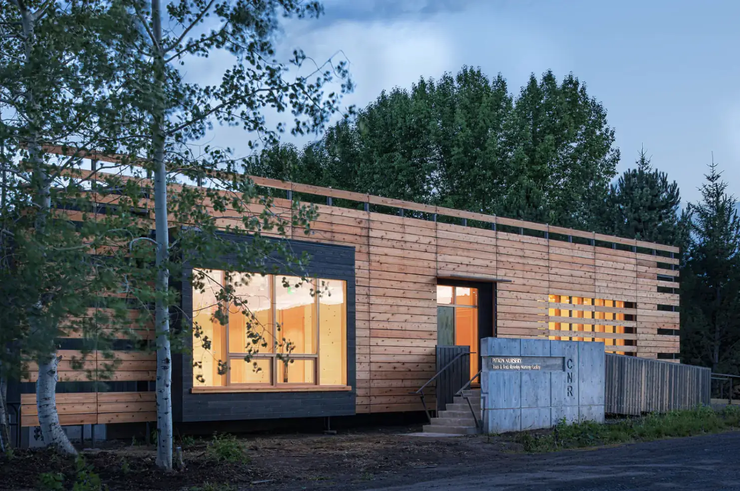 A modern wooden building