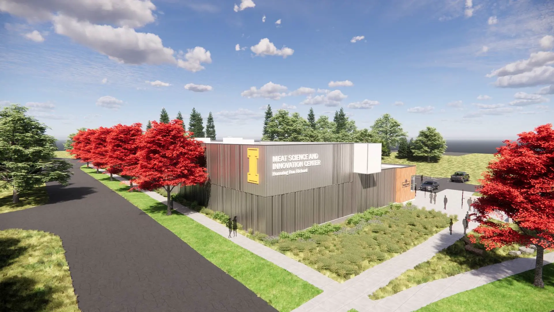 A computer generated rendering of the Meat Science and Innovation Center Honoring Ron Richard building.
