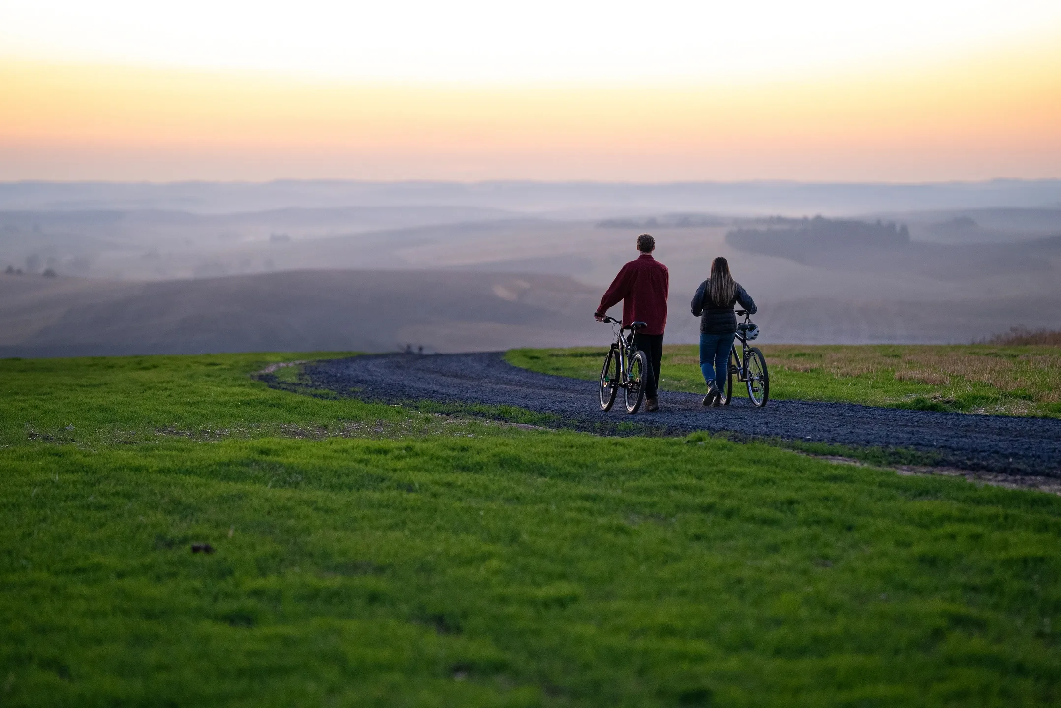 Students off campus biking on the Palouse.