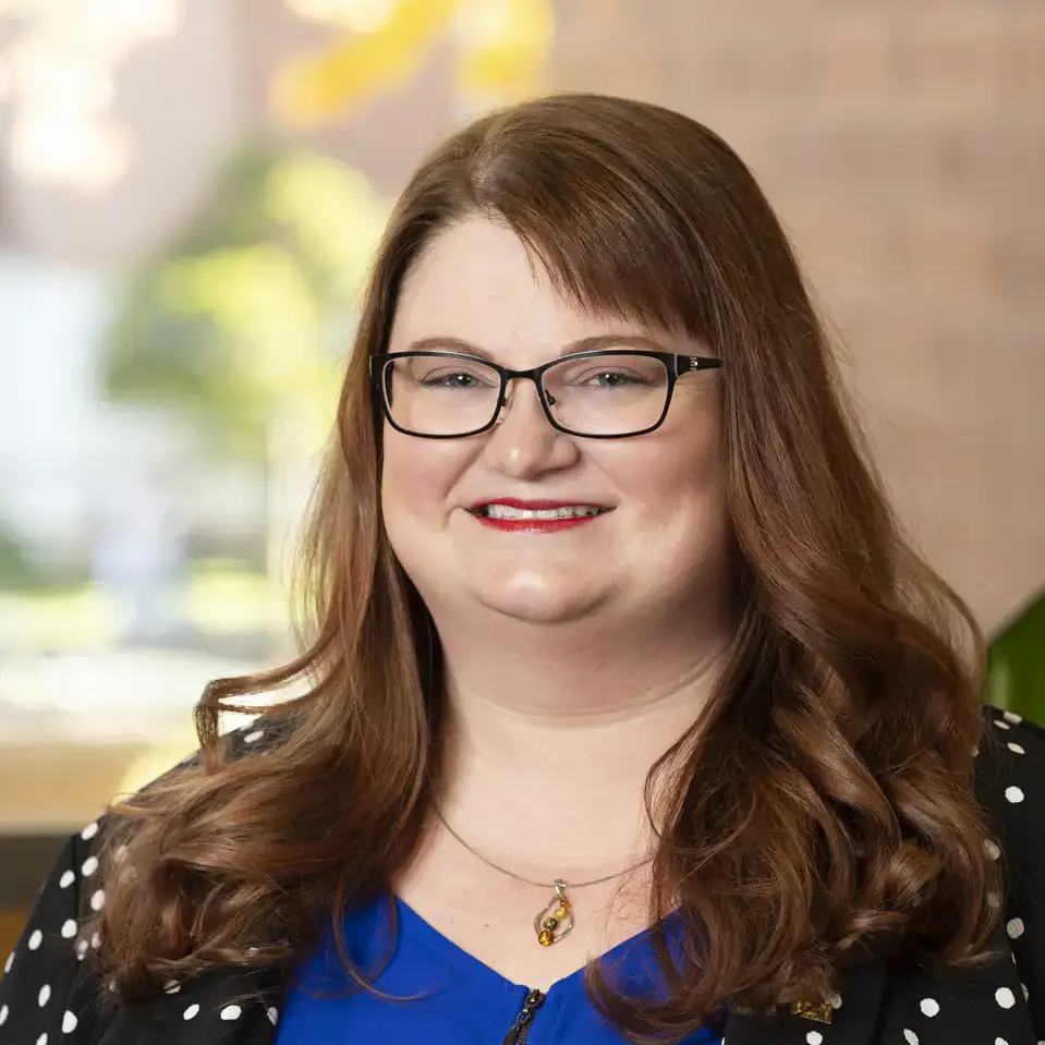 Portrait of Christy Becker, Student Services Manager; College of Law.