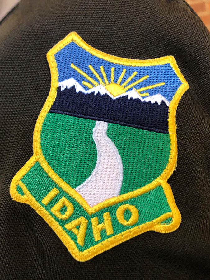 An Idaho patch on an Army ROTC uniform.