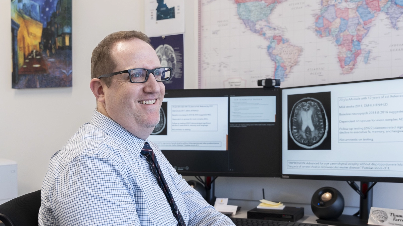 Professor Thomas Farrer lectures about dementia