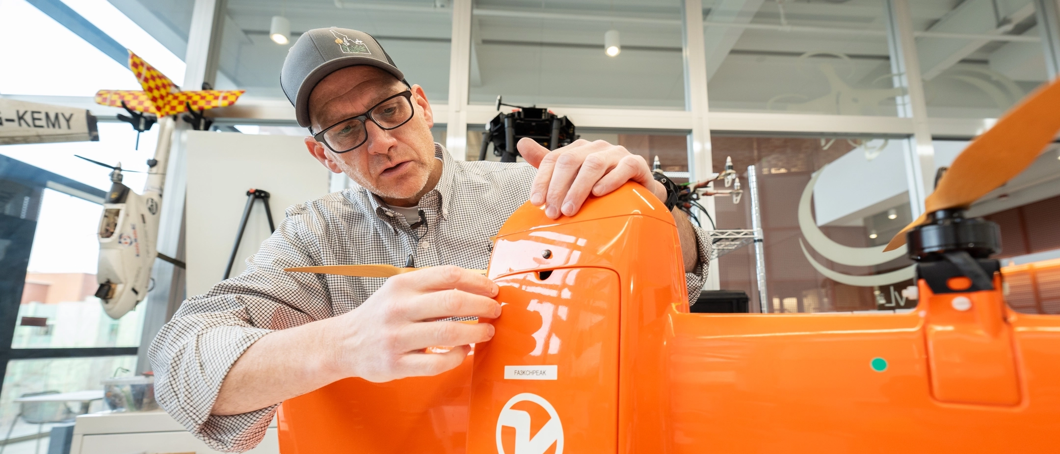 Jason Karl, director of CNR's Rangeland Institute, also operates the drone lab in the IRIC in which graduates students use drones in their research such as monitoring wildland fire smoke for microbes, spraying fields, doing boundary and LiDAR work.
