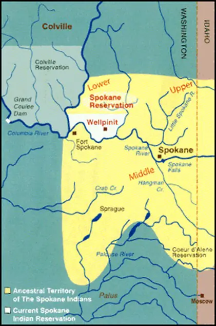 Reservation map of The Spokane Tribe of Indians