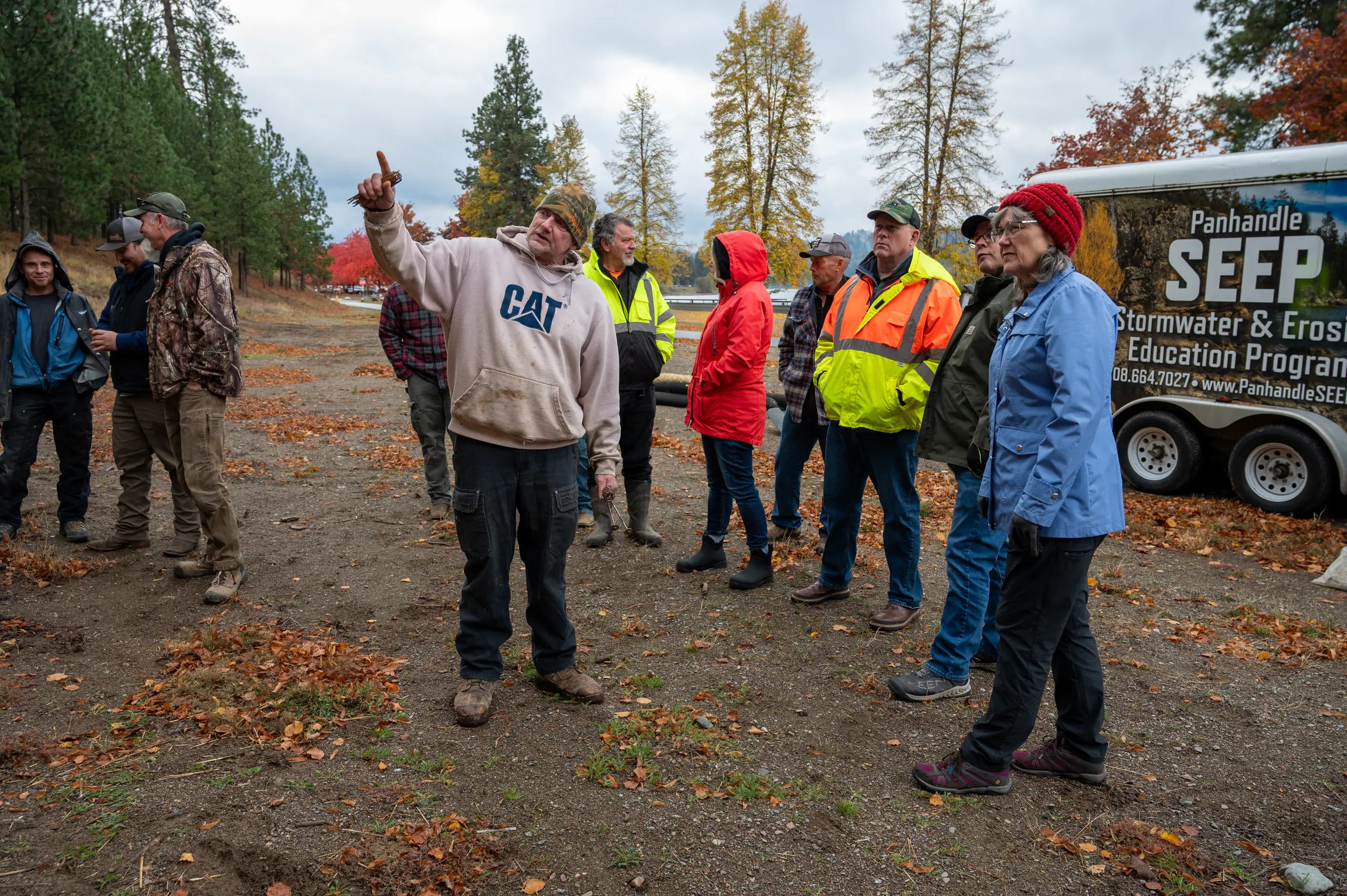SEEP students on-site along the banks of the Spokane River.