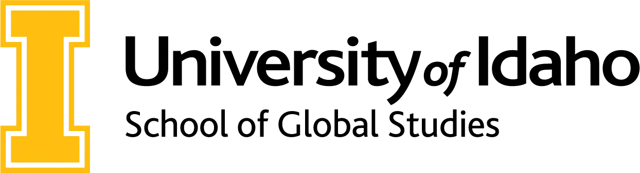 Horizontal Uidaho School of Global Studies  full color logo PNG file in RGB mode with transparent background.