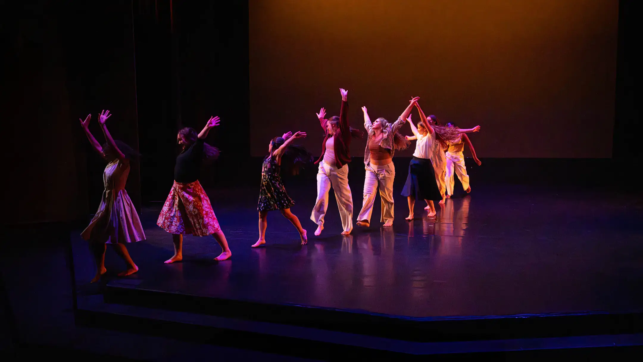 Rehearsal for the University of Idaho Dance Ensemble’s performance of “Uncharted” on Tuesday, November 18, 2025 at the Hartung Theater.