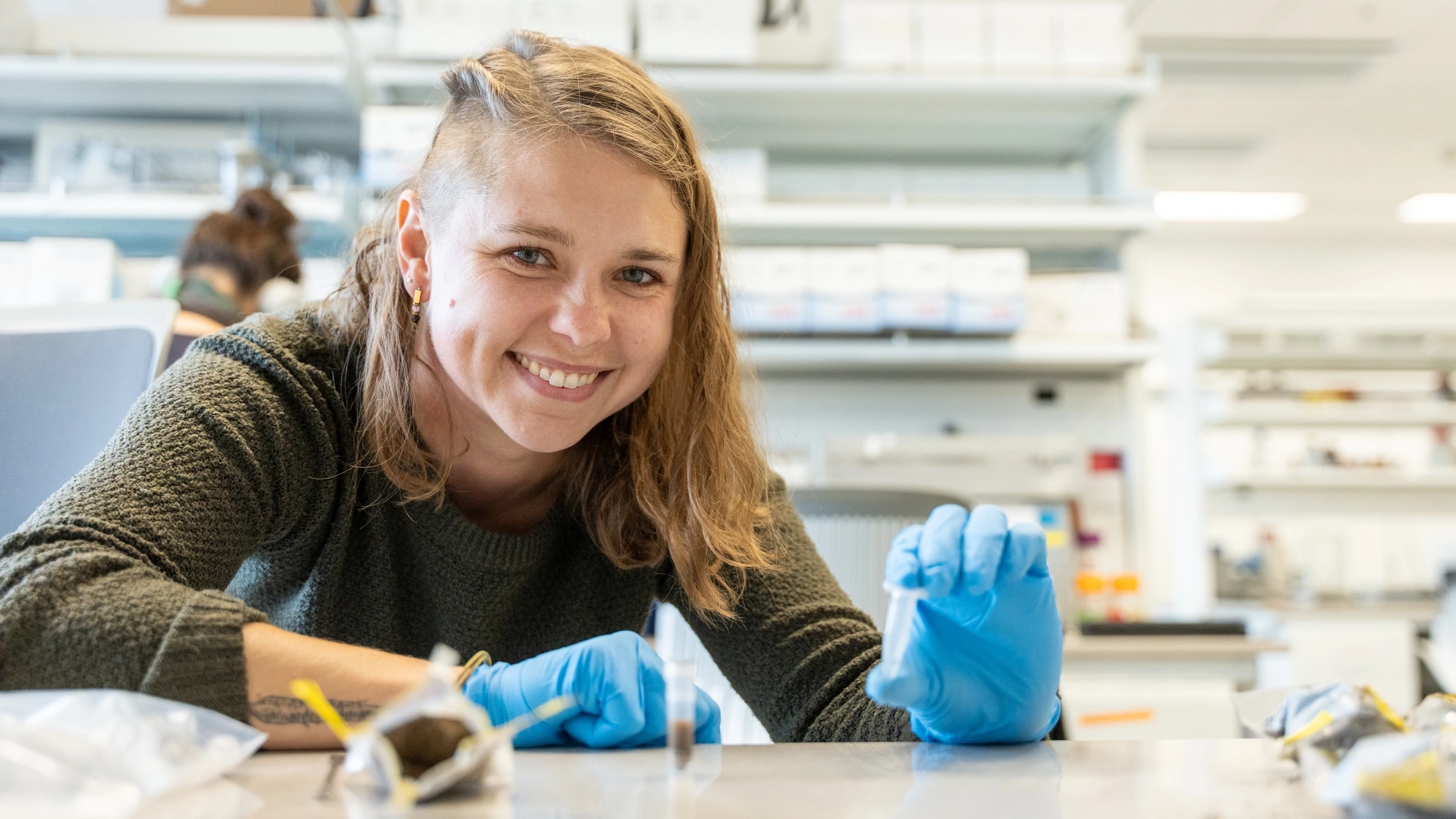 Bronte Sone is pursuing a PhD in Soil and Land Resources, focusing on soil microbial communities. She'll start a post-doc at UI in January.