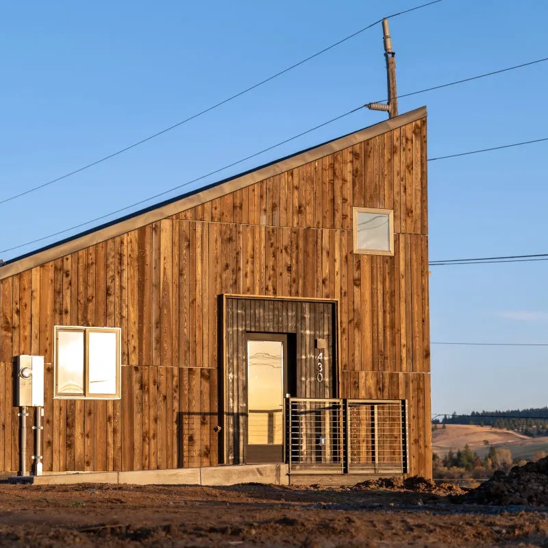 Students partnered with MAHT and COLAB to design and build the first house at Lupine Flats.