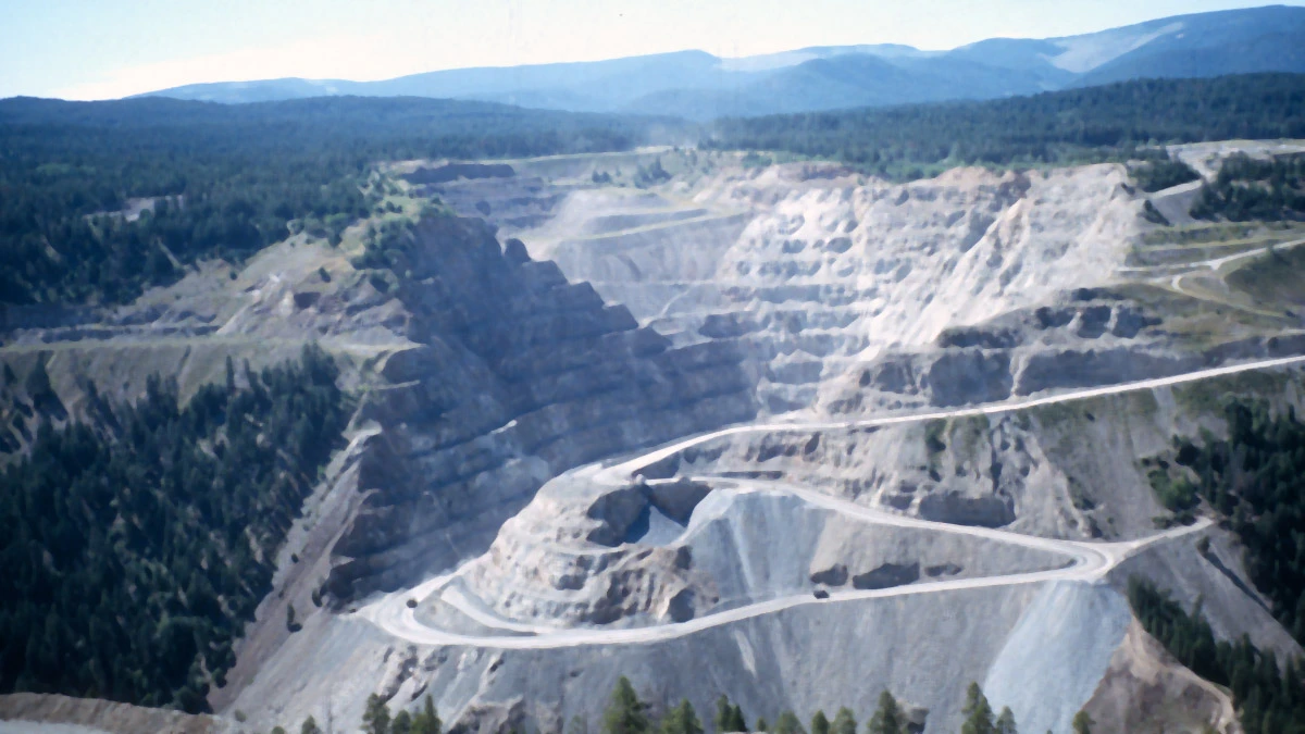 An open copper mine at Copper Mountain, British Columbia.