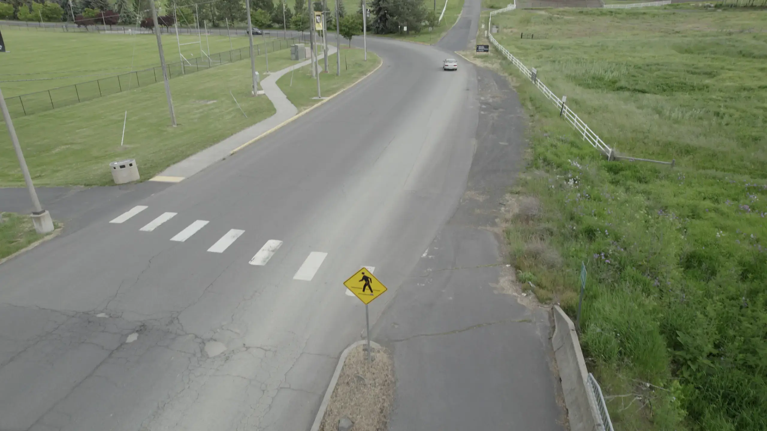 Aerial view of Perimeter Drive bridge, immediately south of Highway 8 intersection.