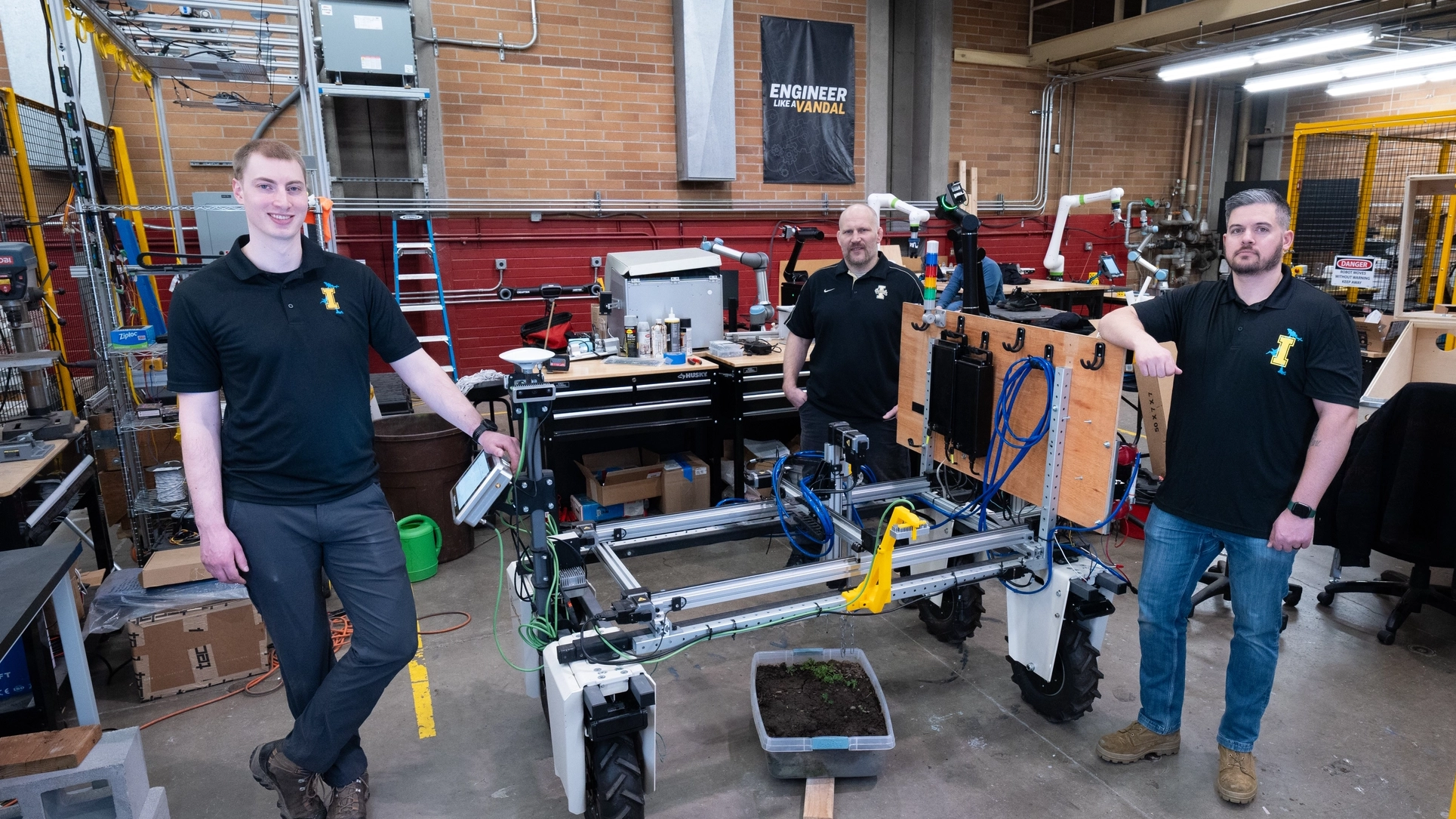 A team from the University of Idaho robotics program recently built a wheeled robot that uses electricity to kill weeds in US Forest Service nursery seedling beds in Coeur d'Alene, ID. The robot travels rows via a programmed route while following data to differentiate between seedlings and weeds. It uses a moveable arm and electricity to “zap” weeds, killing them with a more than 95% efficiency, reducing labor costs and the use of petrol chemicals.