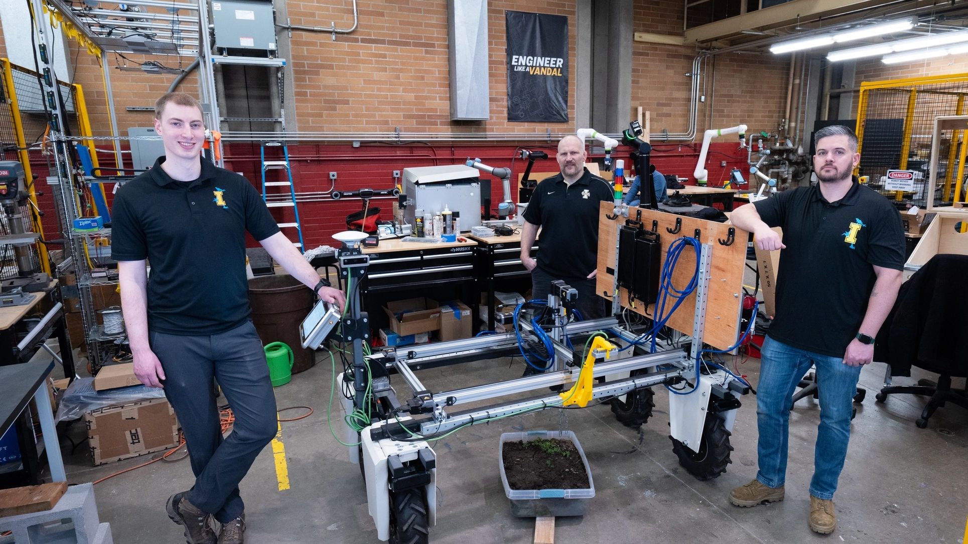 A team from the University of Idaho robotics program recently built a wheeled robot that uses electricity to kill weeds in US Forest Service nursery seedling beds in Coeur d'Alene, ID. The robot travels rows via a programmed route while following data to differentiate between seedlings and weeds. It uses a moveable arm and electricity to “zap” weeds, killing them with a more than 95% efficiency, reducing labor costs and the use of petrol chemicals.
