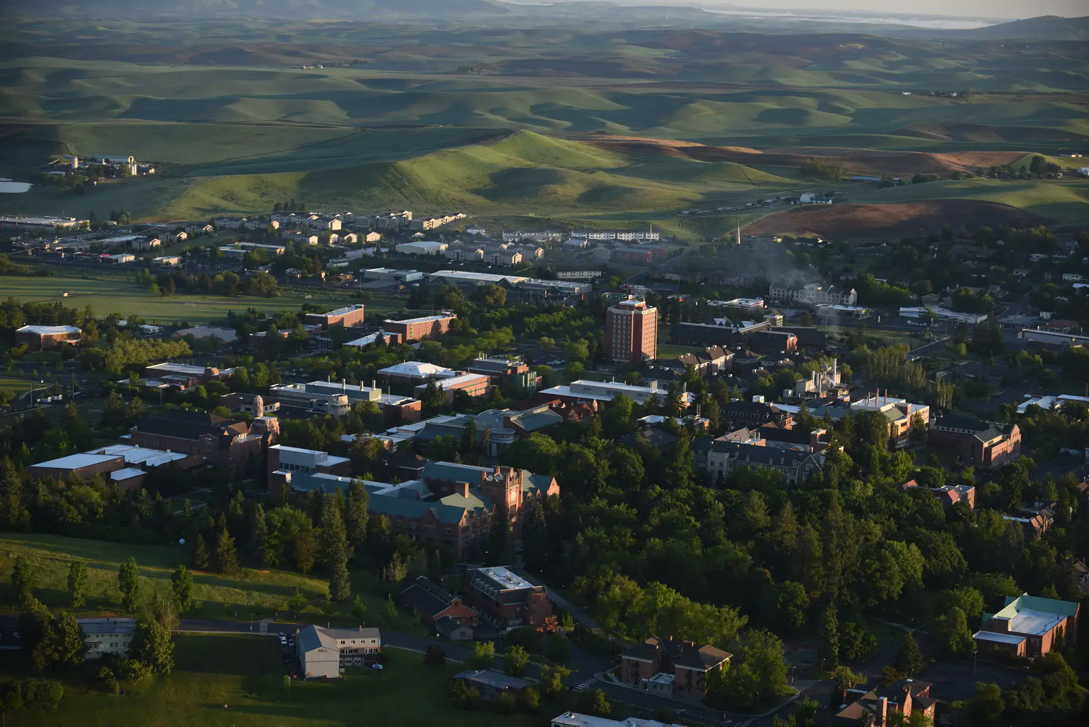 2017 Campus aerial photo, including Administration Building.