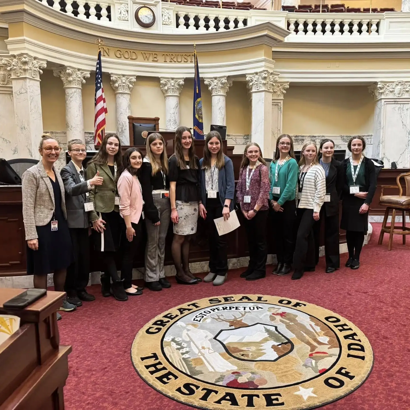 Large group in the Idaho state capital.