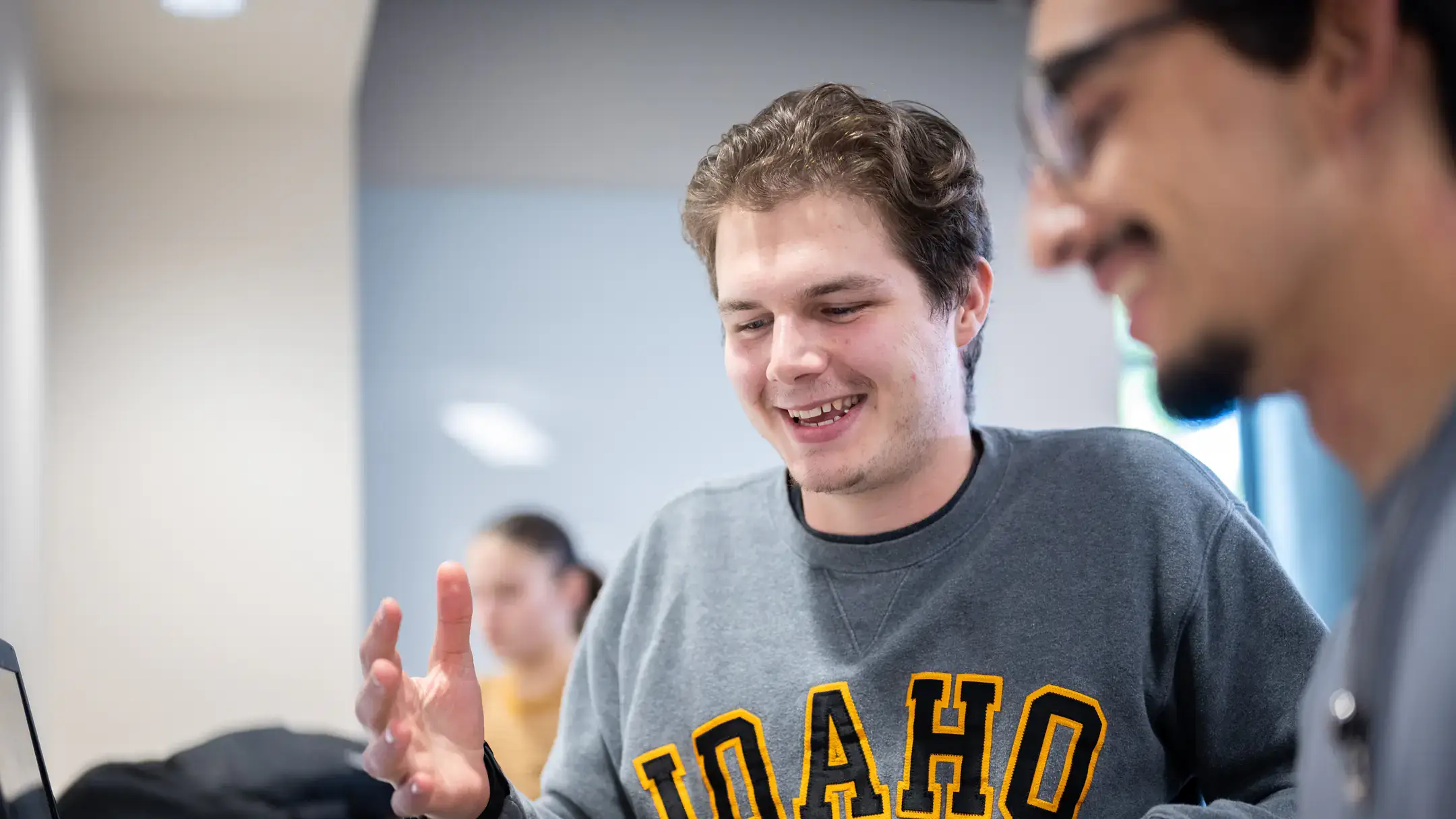 Students in the University of Idaho Library Fishbowl.