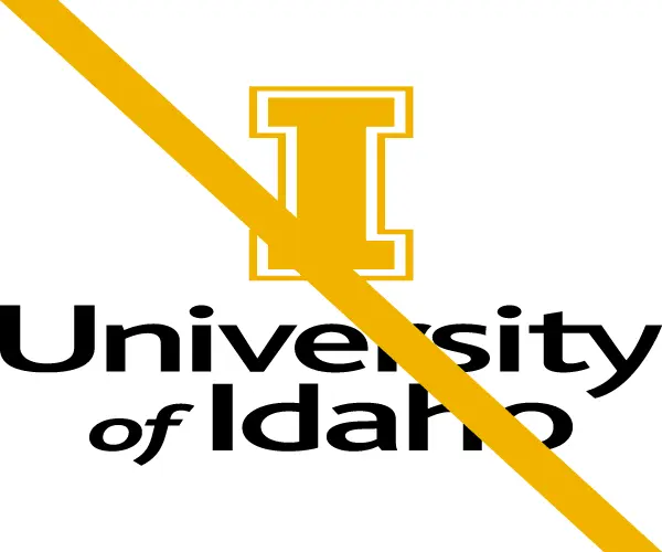 Distorted UIdaho logo is prohibited.