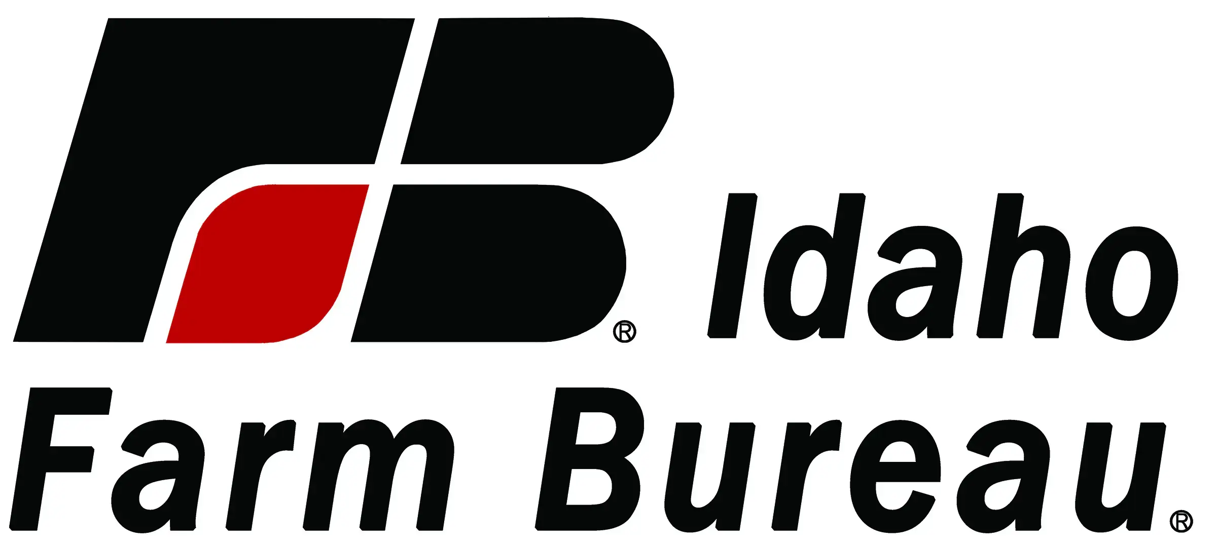 Idaho Farm Bureau logo with black FB monogram and red accent