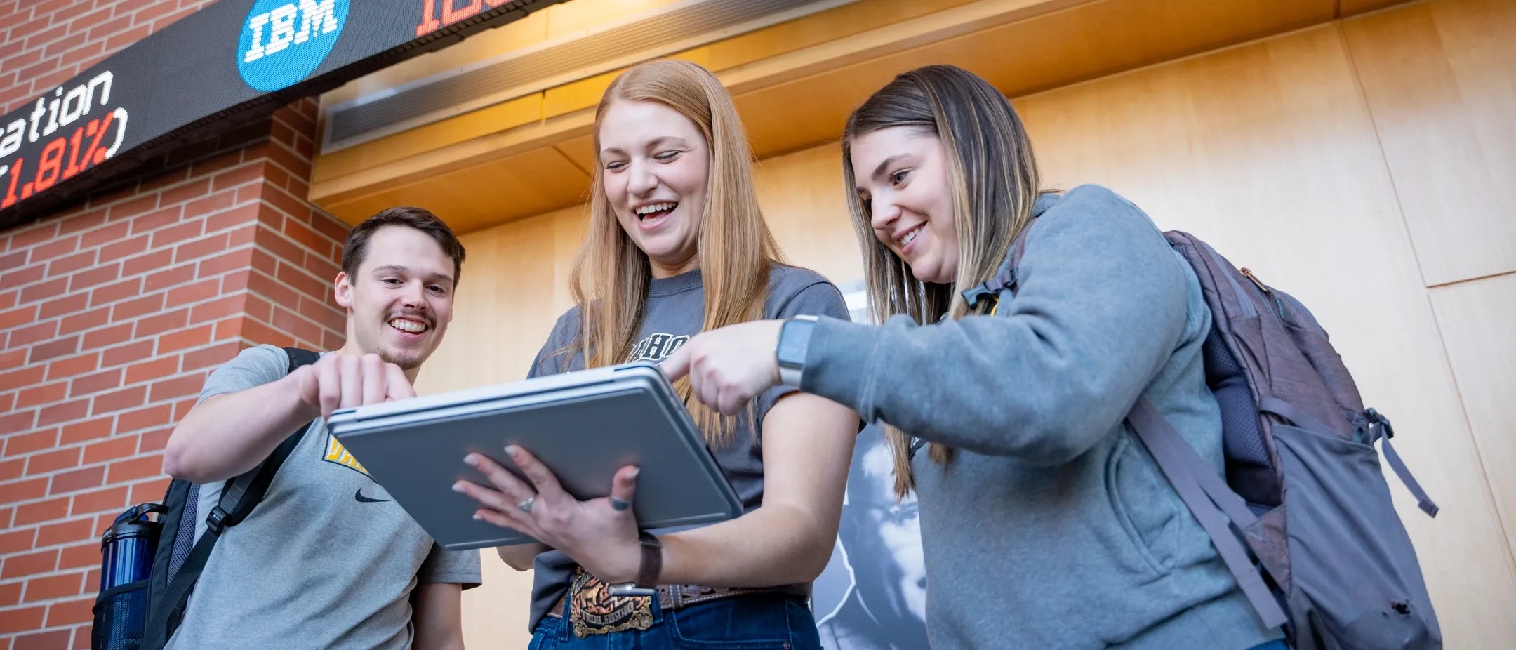 Stock photos and b-roll of AERS students in the Barker Trading Room to use for future marketing efforts.
