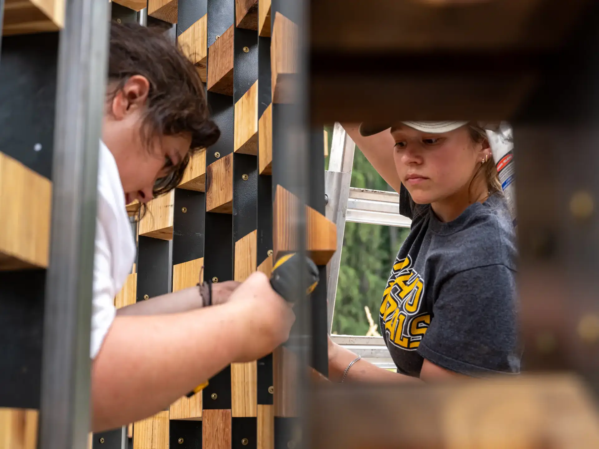 Construction of the Vandal Healing Garden on the University of Idaho Campus.