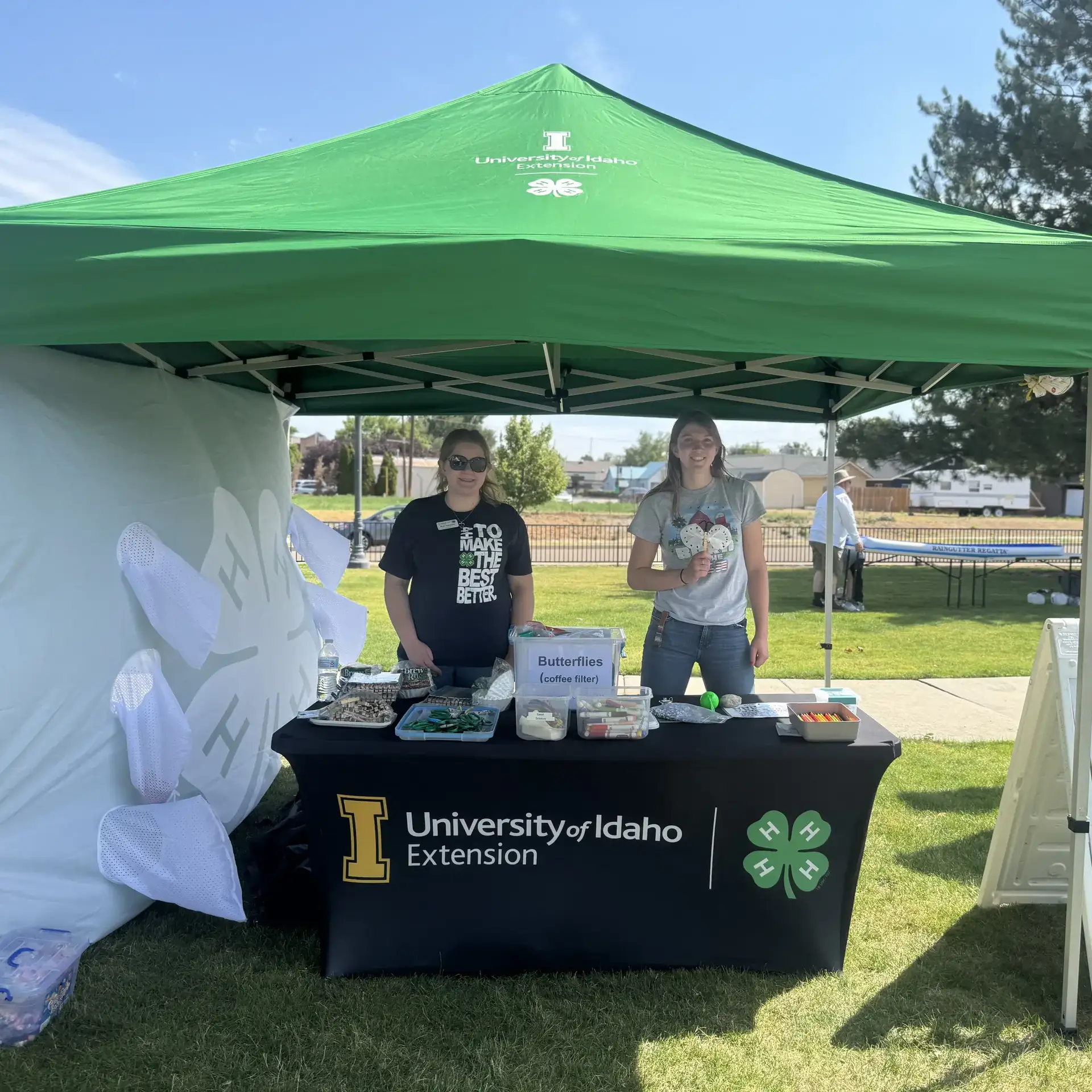 Display table of 4-H items at a fair