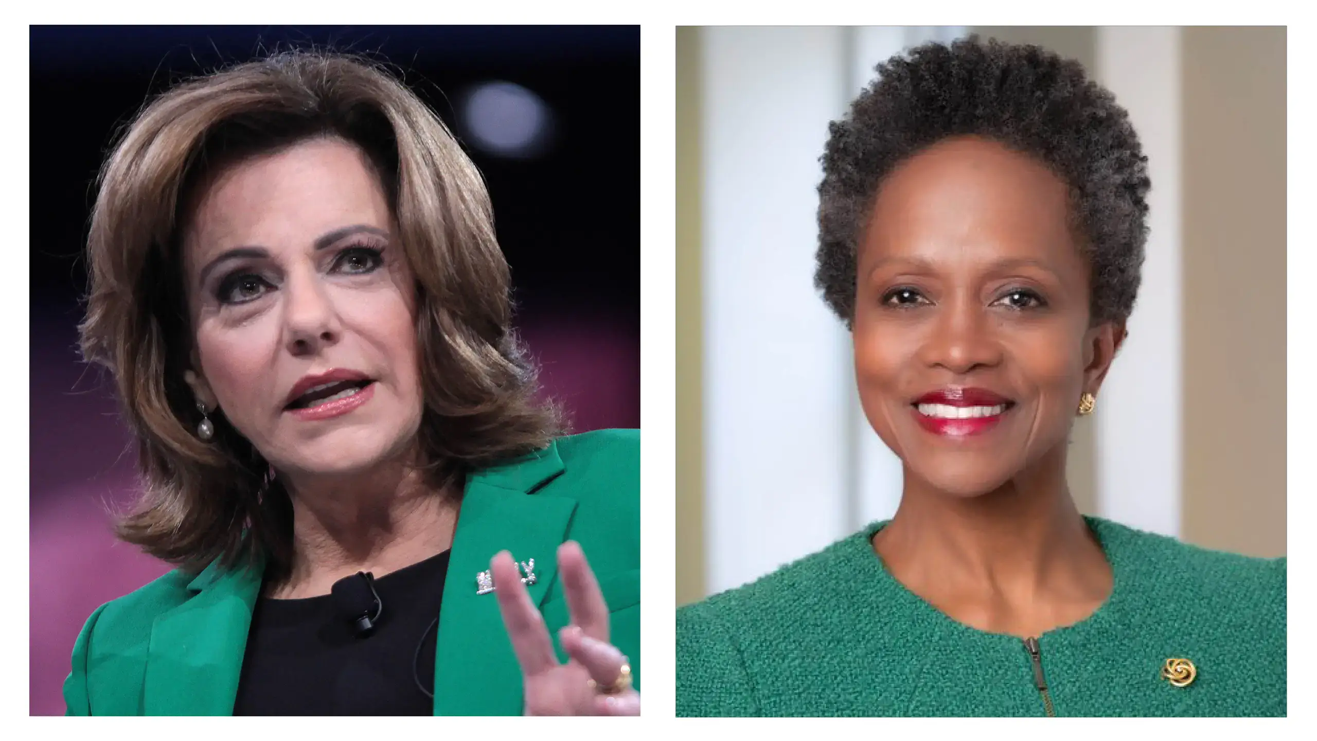 Headshots of K.T. McFarland, left, and Esther Brimmer