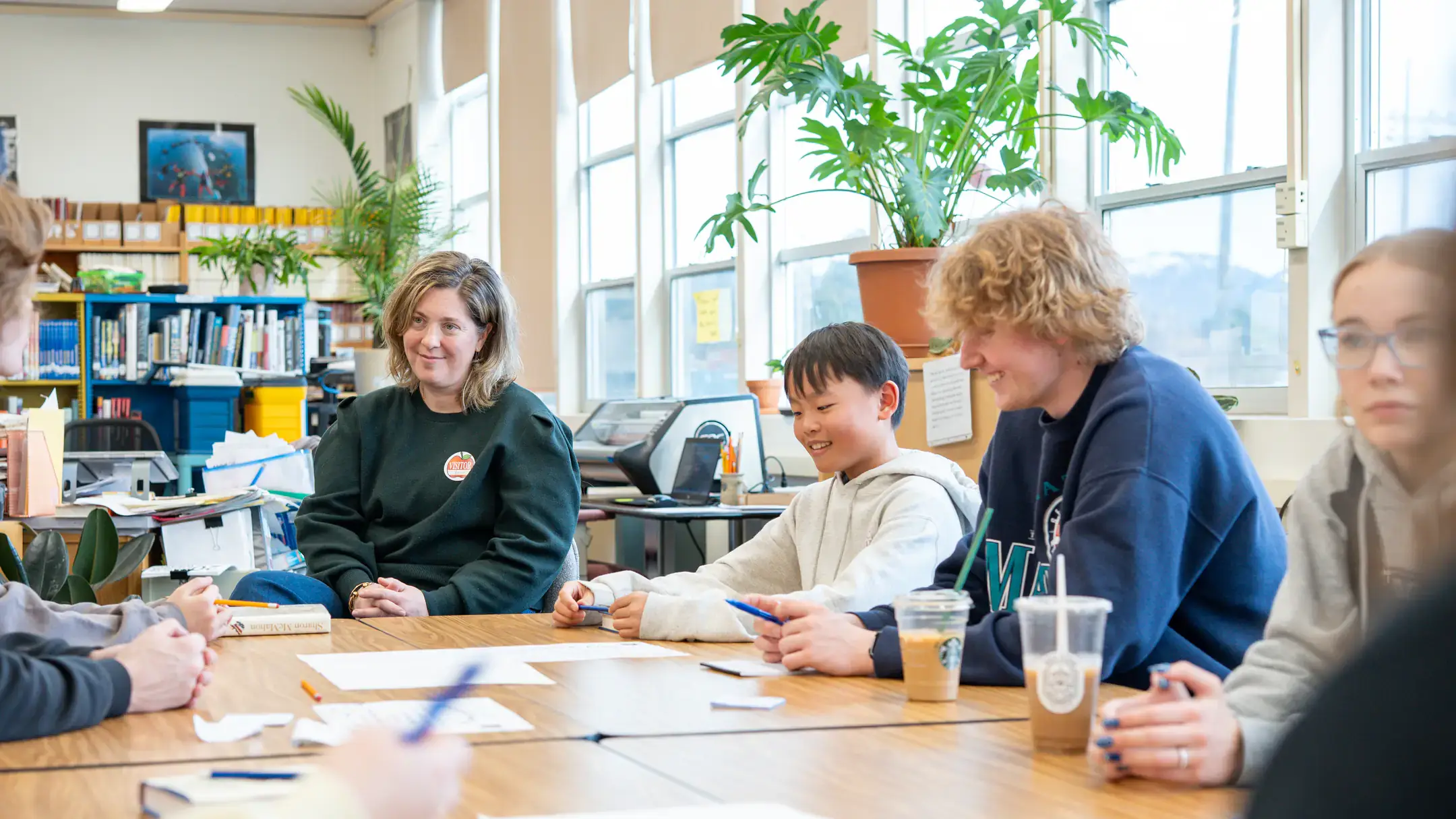 Moscow Middle School students and U of I students collaborate on the 2026 Common Read in the Moscow Middle School Library on Friday, February 27, 2026. This year's Common Read is "The Small and the Mighty," by Sharon McMahon.