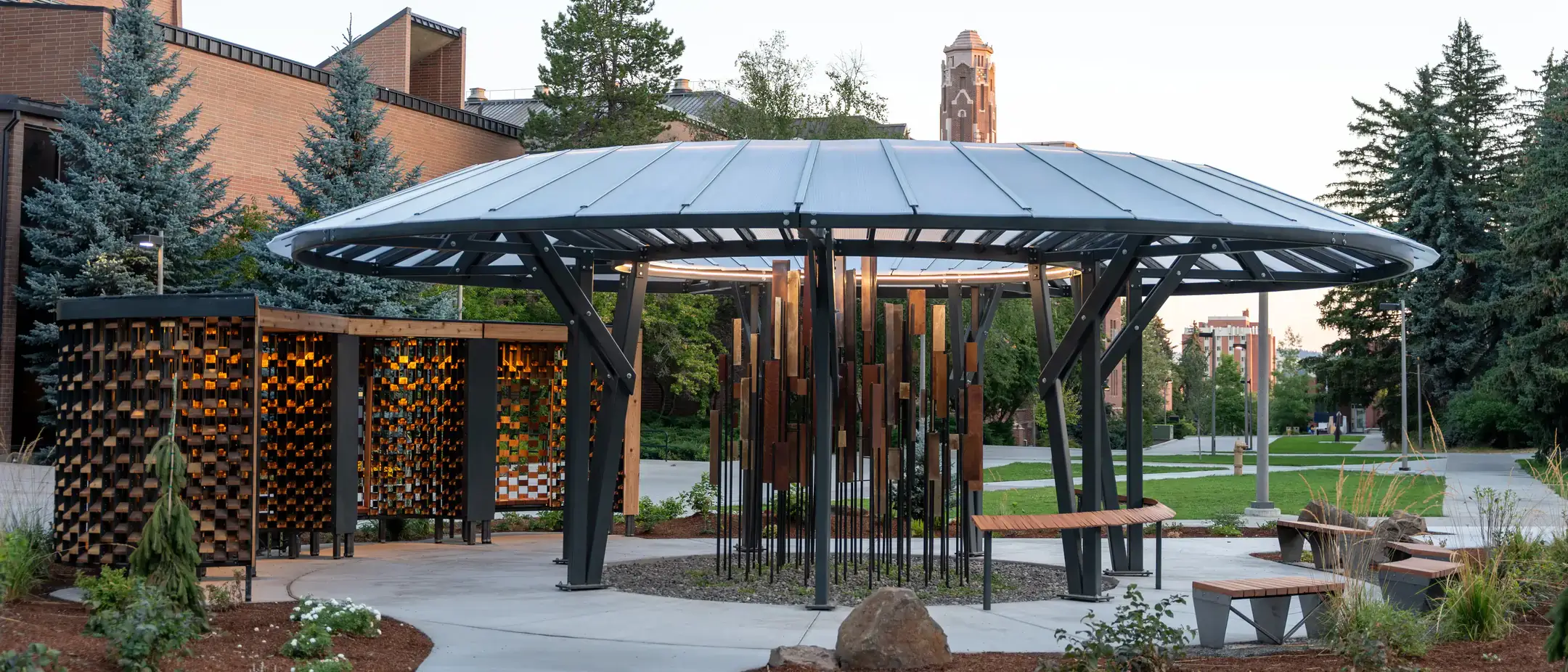 Construction of the Vandal Healing Garden on the University of Idaho Campus.